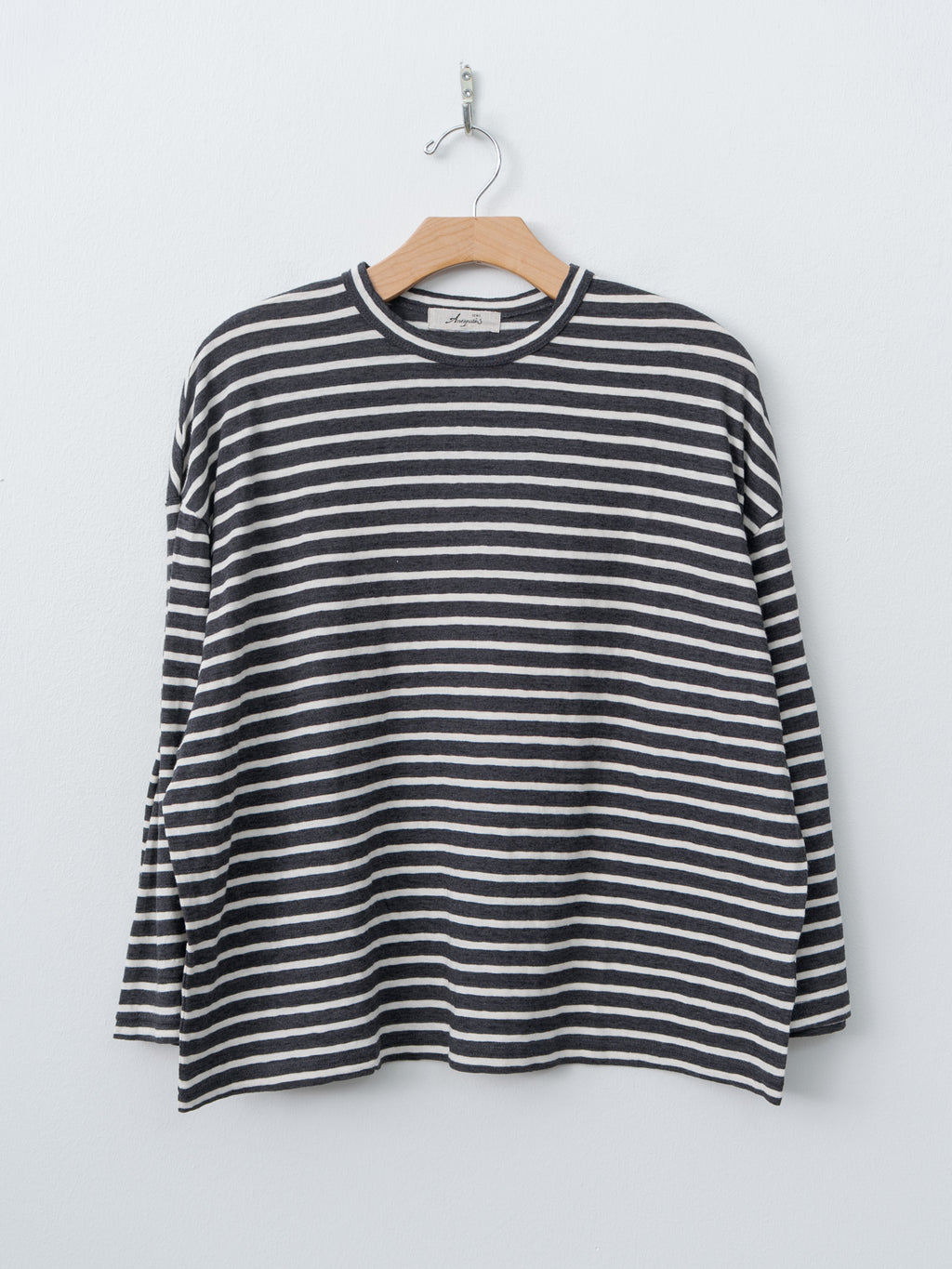 Stripe Pullover Tee - Charcoal/White