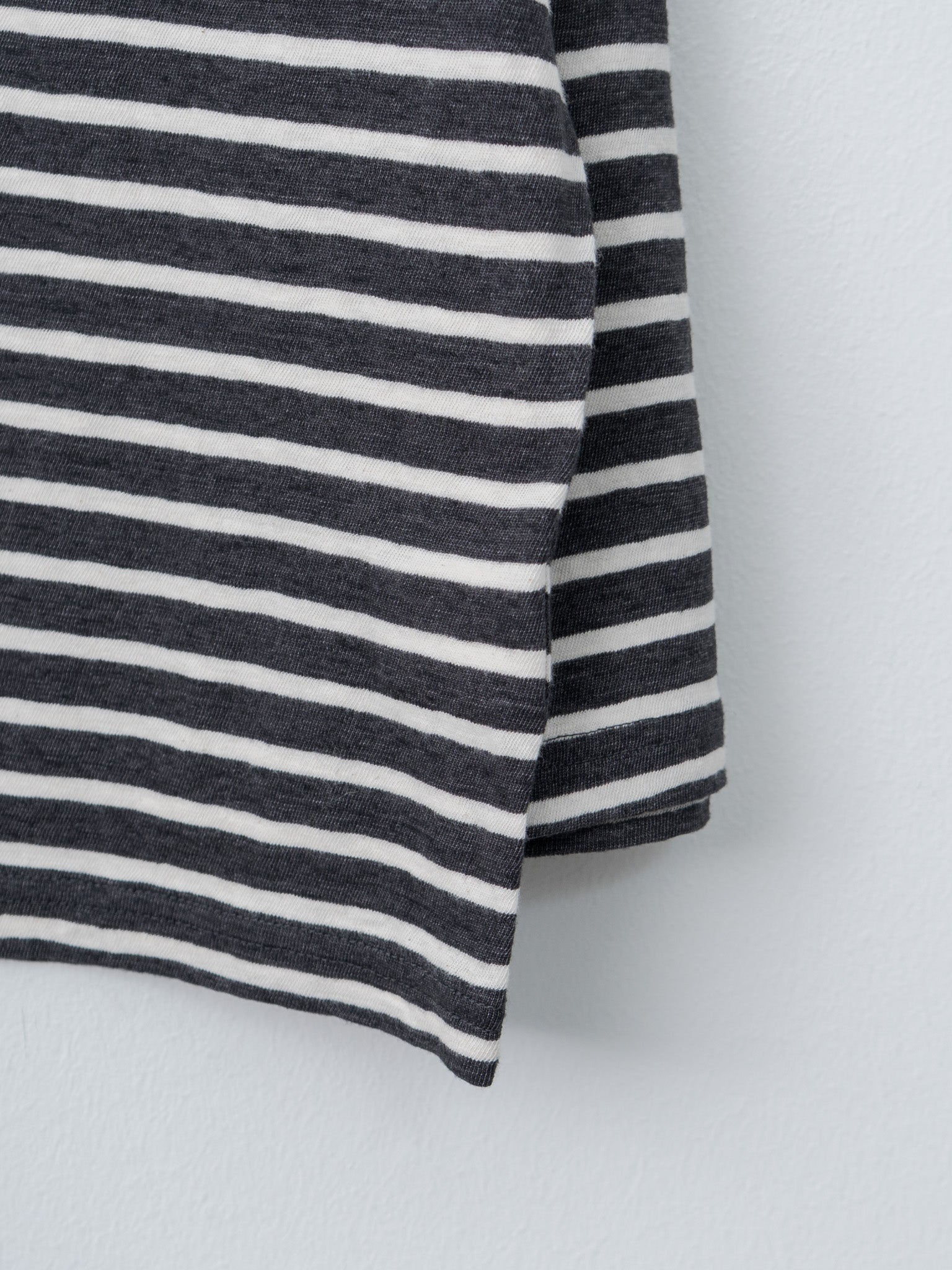 Stripe Pullover Tee - Charcoal/White