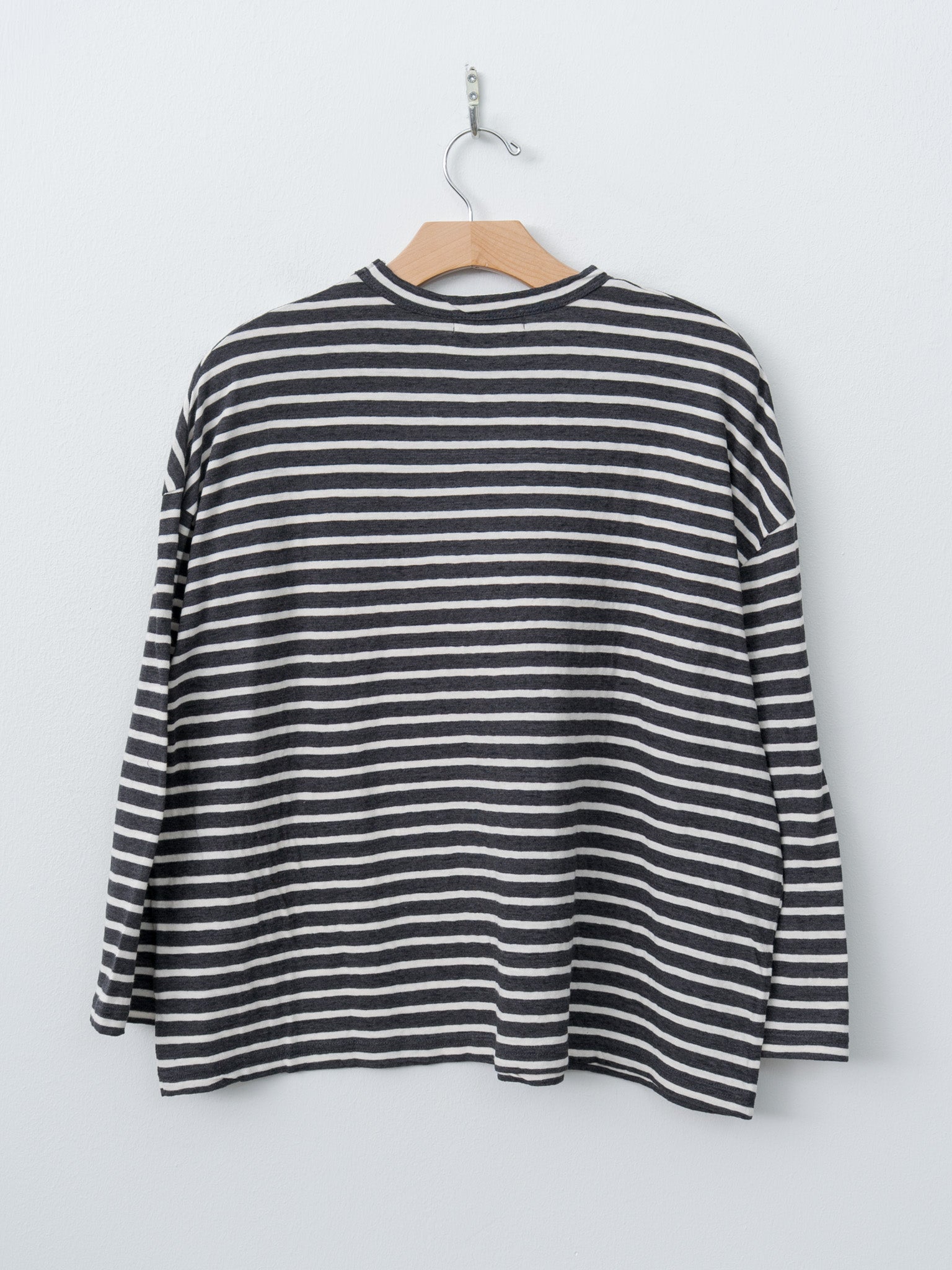 Stripe Pullover Tee - Charcoal/White