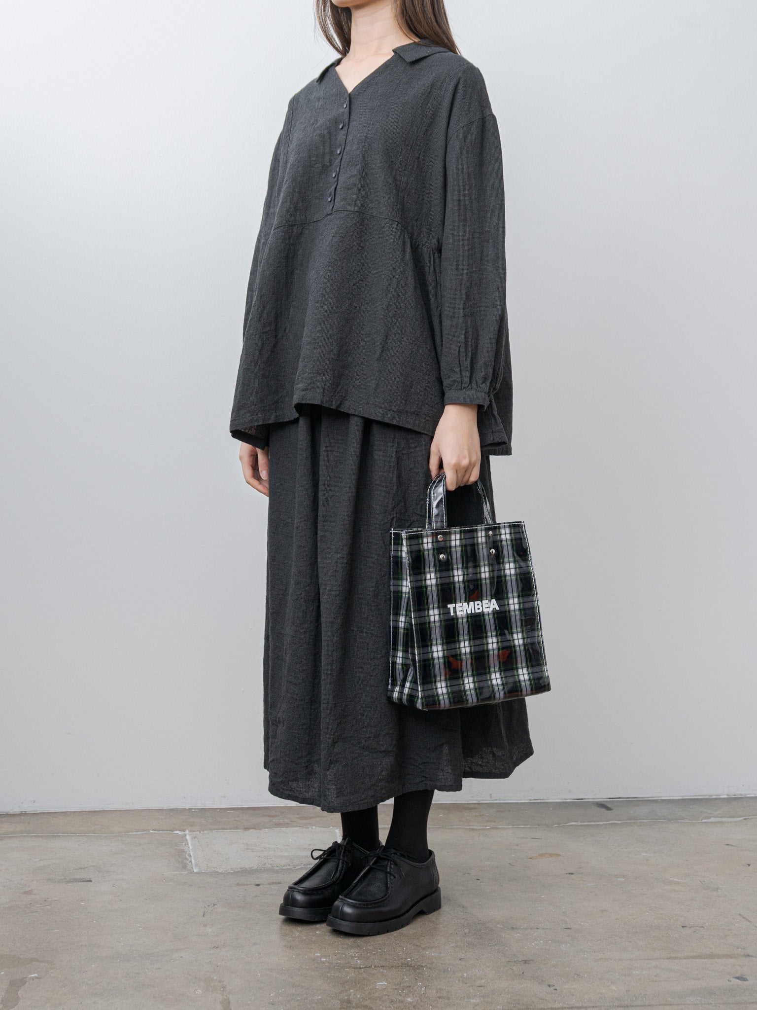 Houndstooth Skirt - Charcoal