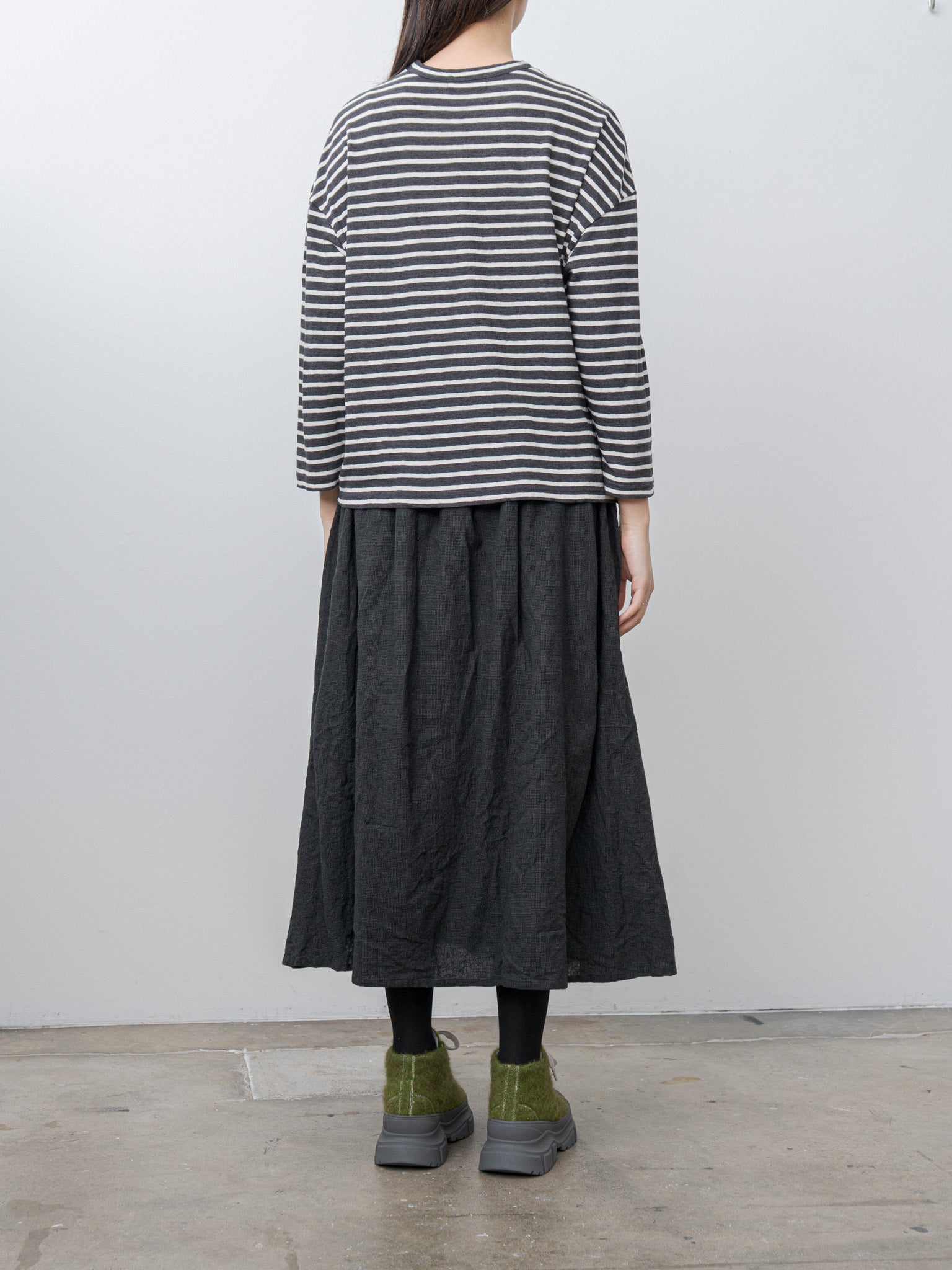 Stripe Pullover Tee - Charcoal/White