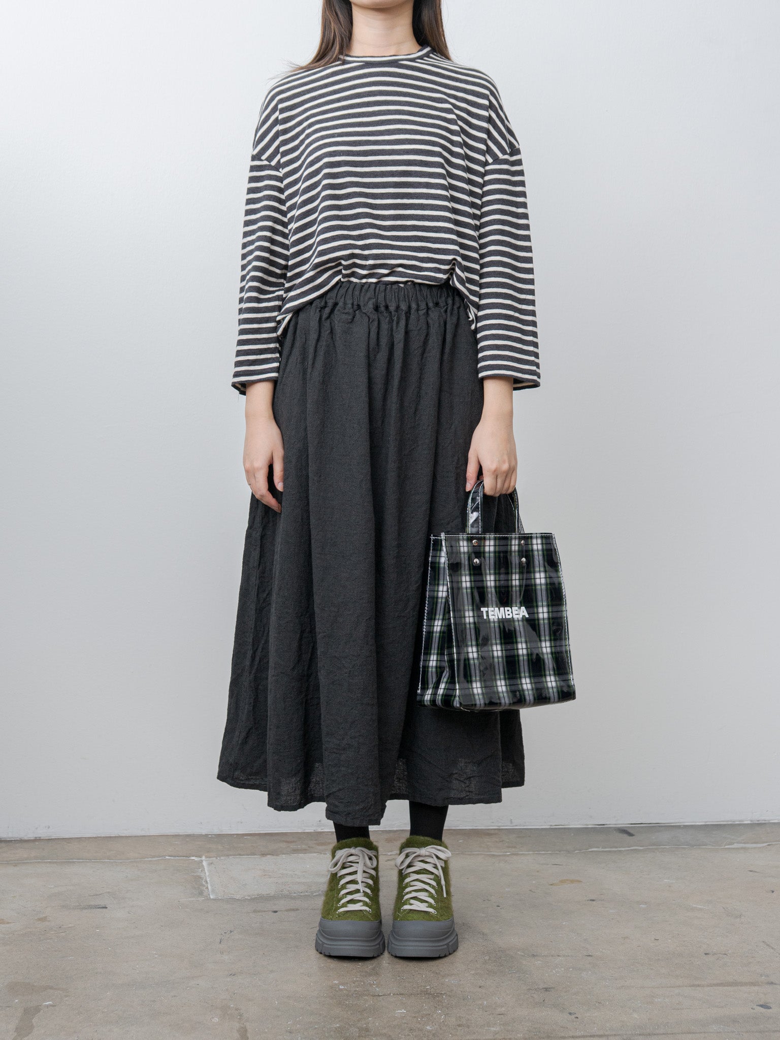 Houndstooth Skirt - Charcoal