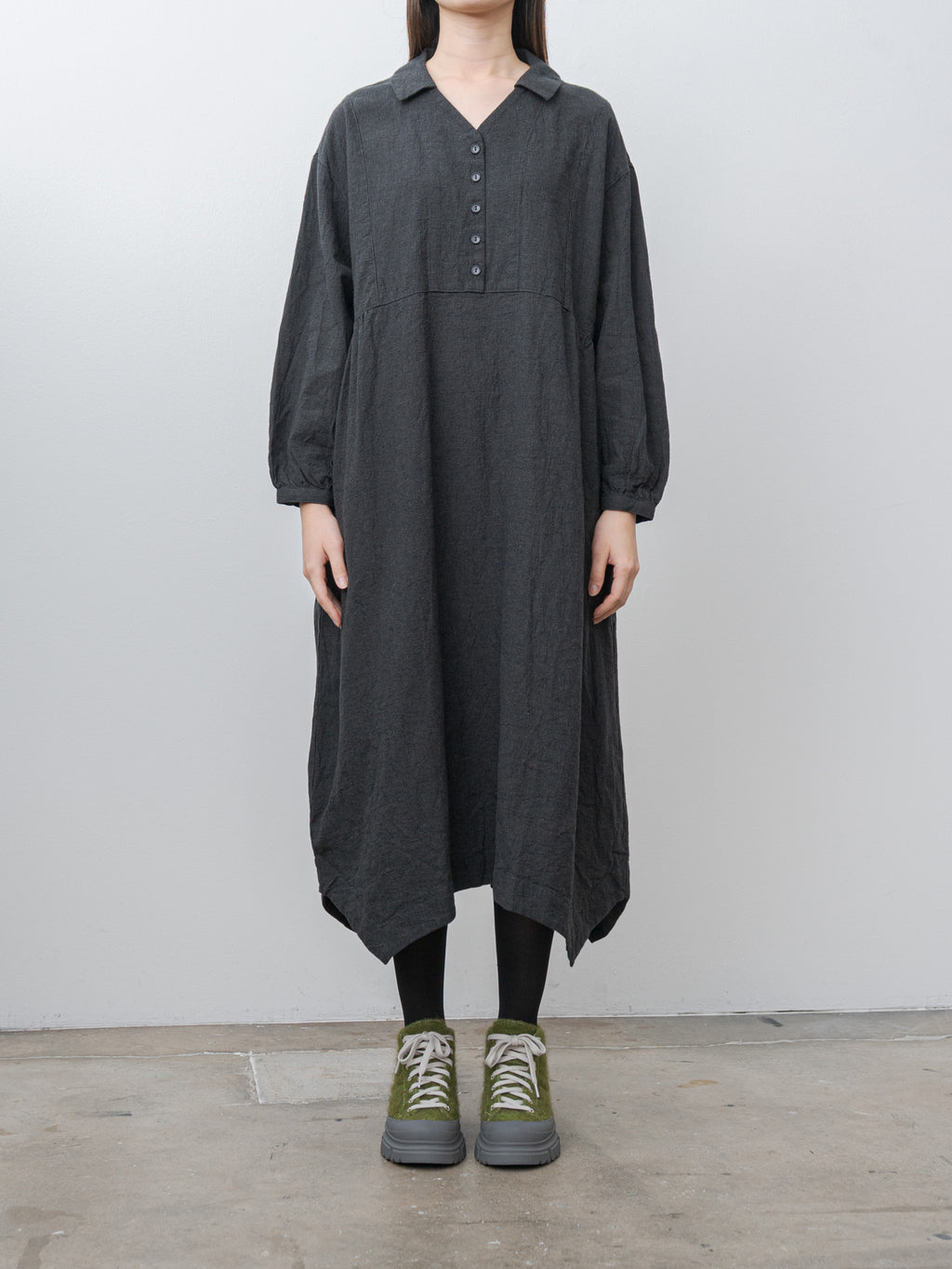 Houndstooth Dress - Charcoal