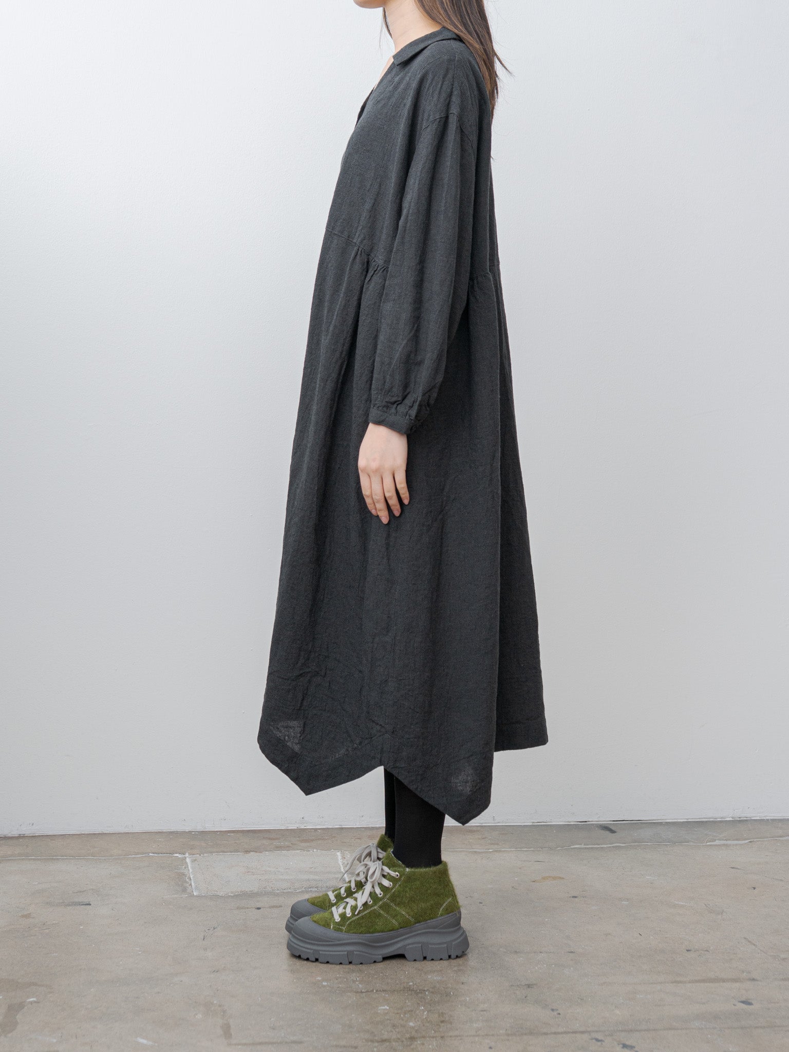 Houndstooth Dress - Charcoal