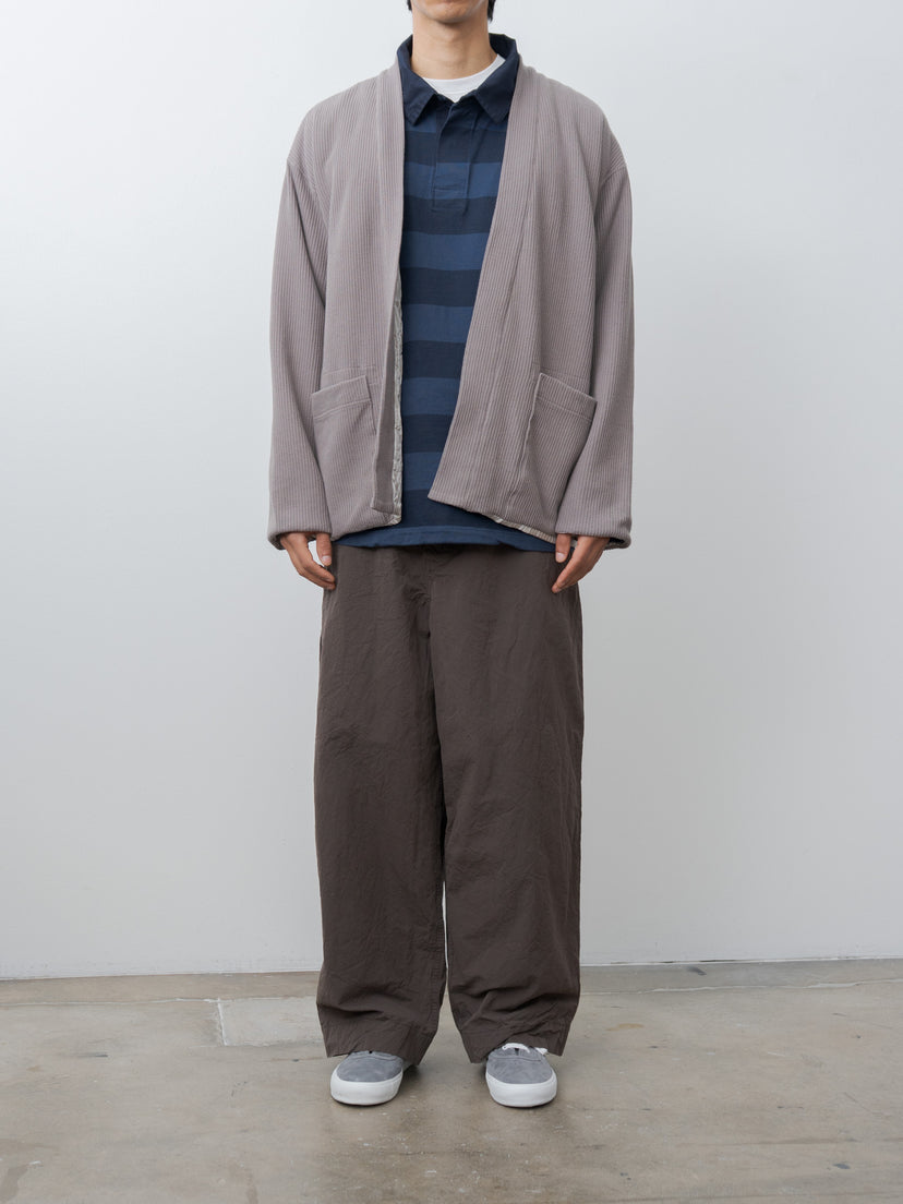 Namu Shop - ts(s) Rail Rib Cotton Jersey Lined Easy Cardigan - Gray