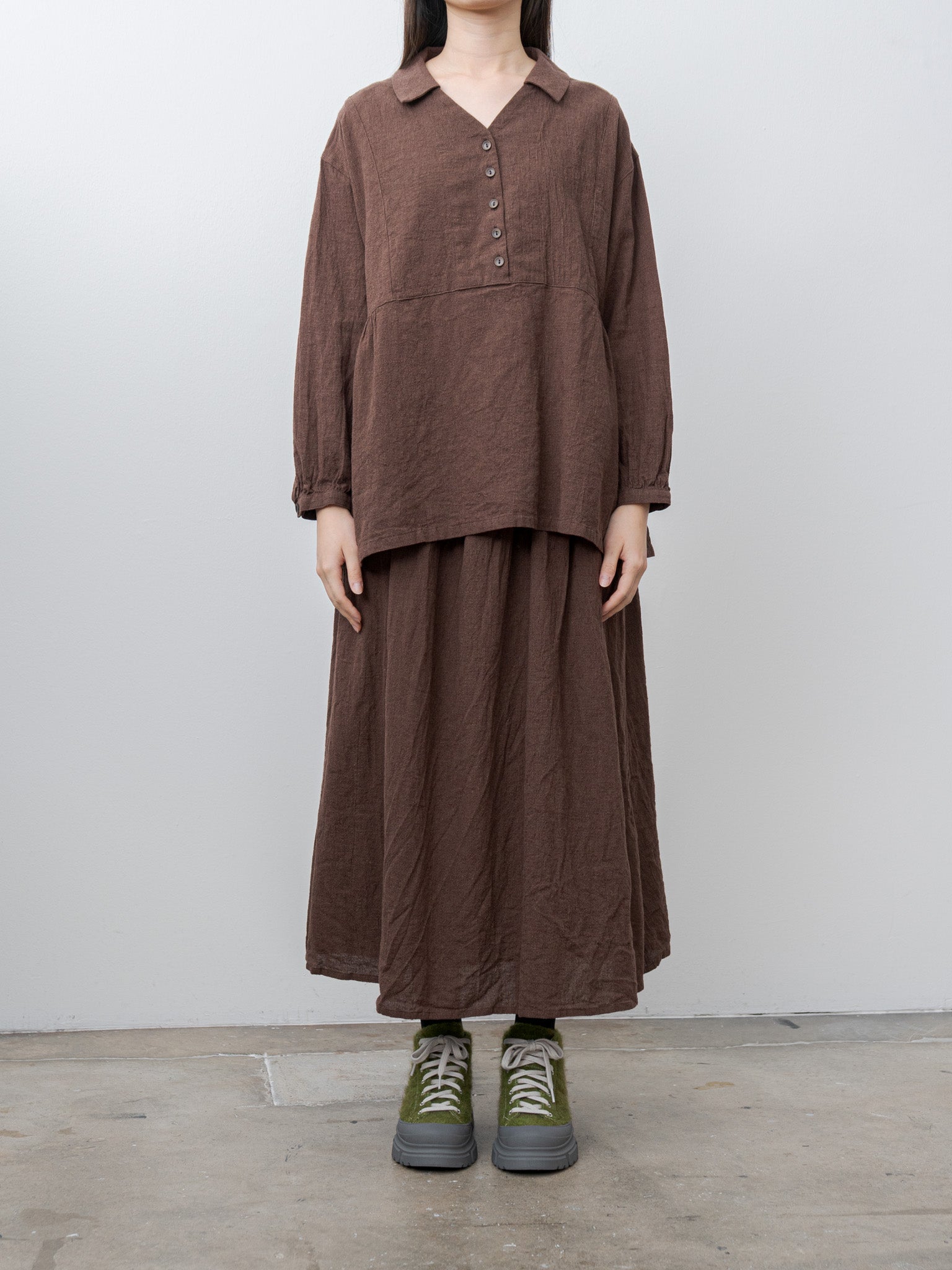 Houndstooth Shirt - Brown