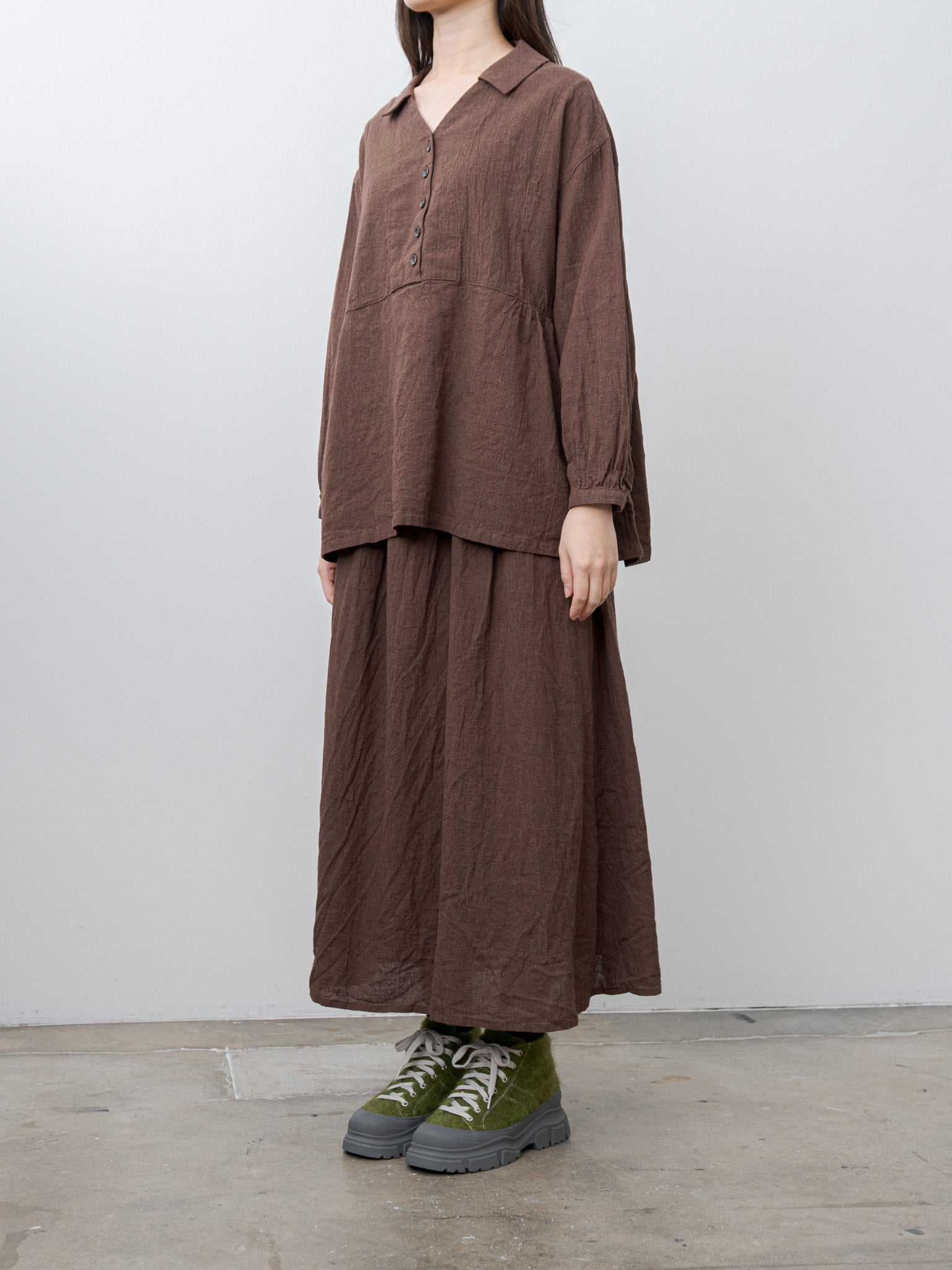 Houndstooth Shirt - Brown