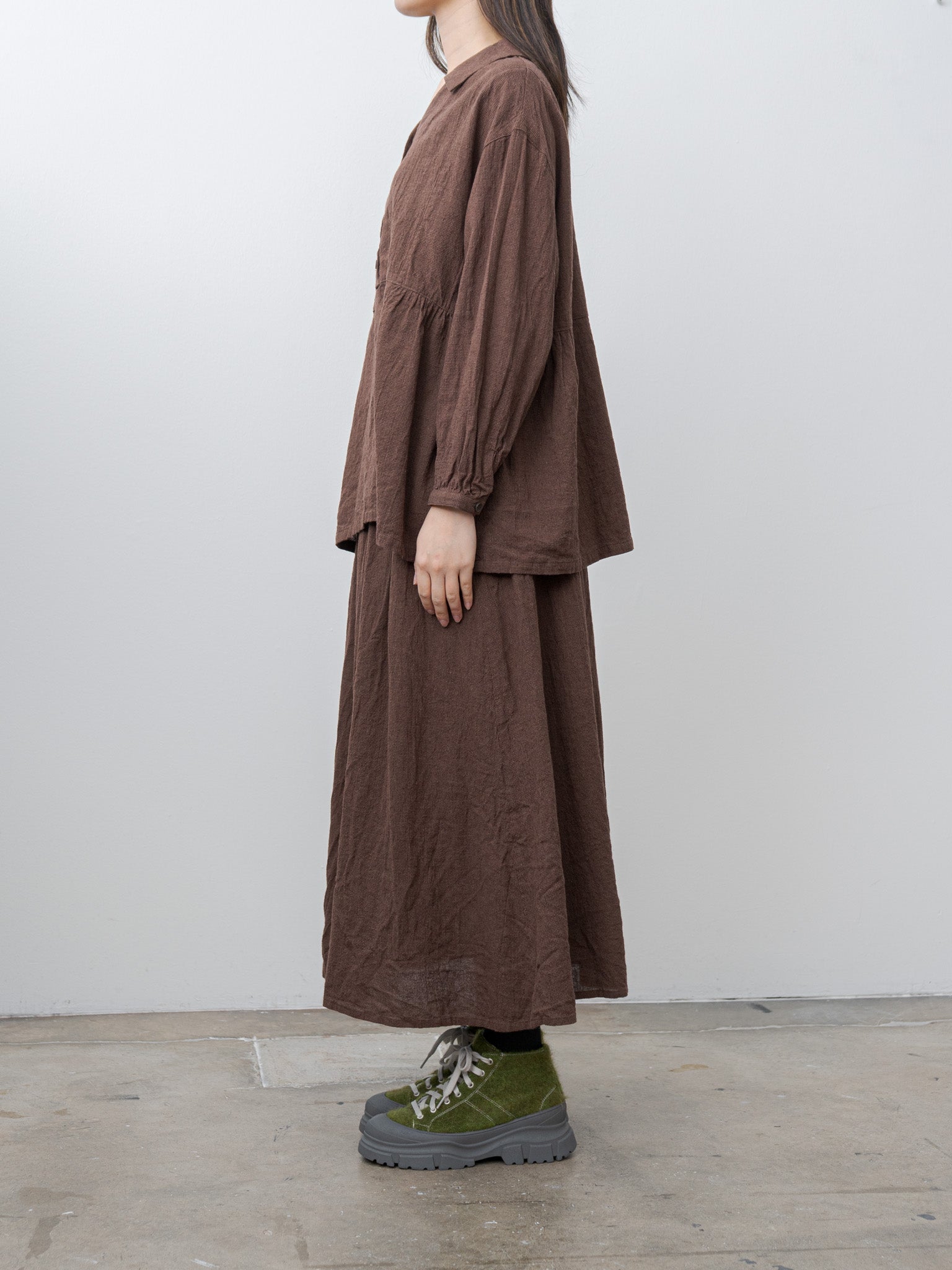 Houndstooth Skirt - Brown