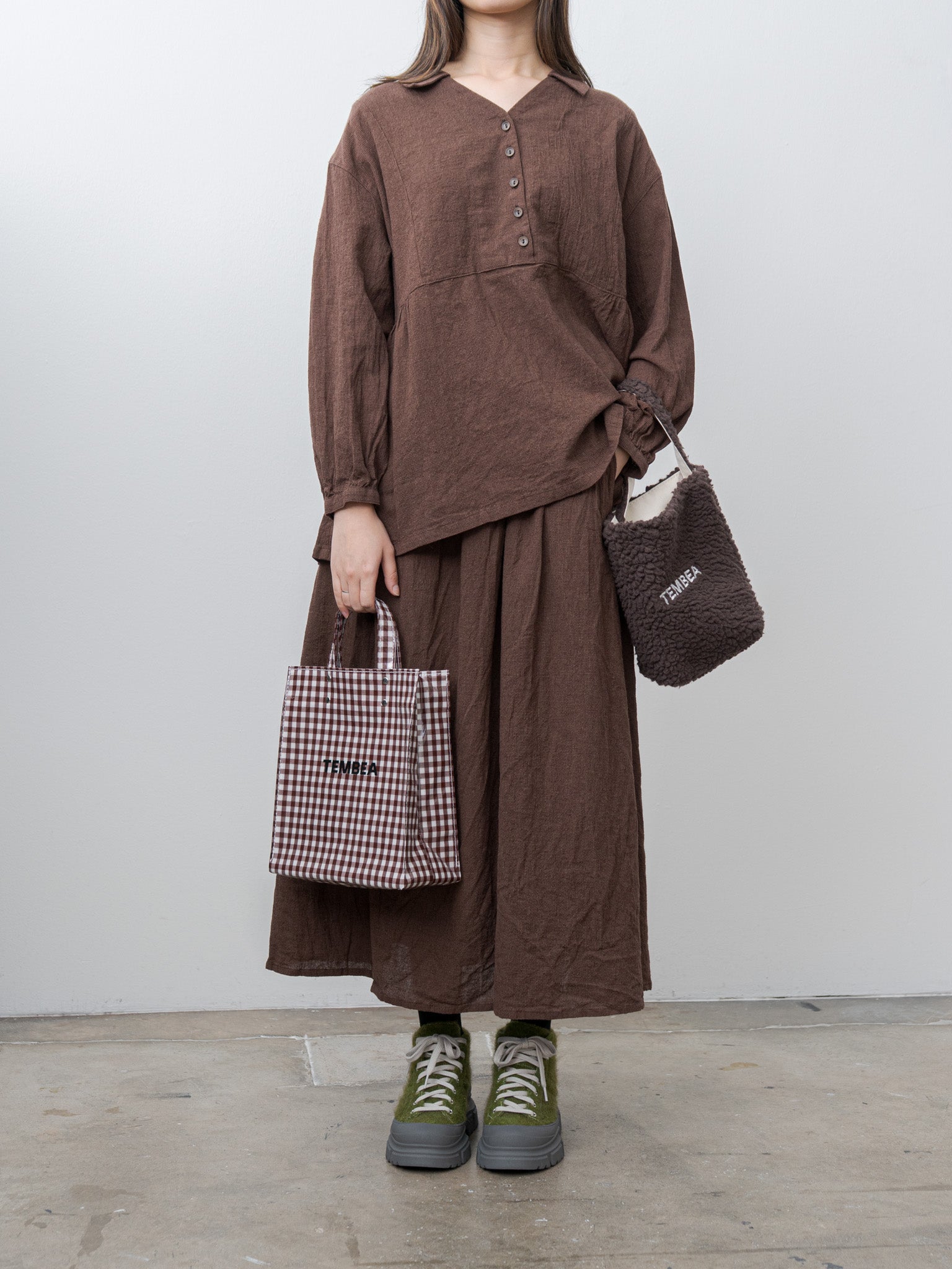 Houndstooth Shirt - Brown