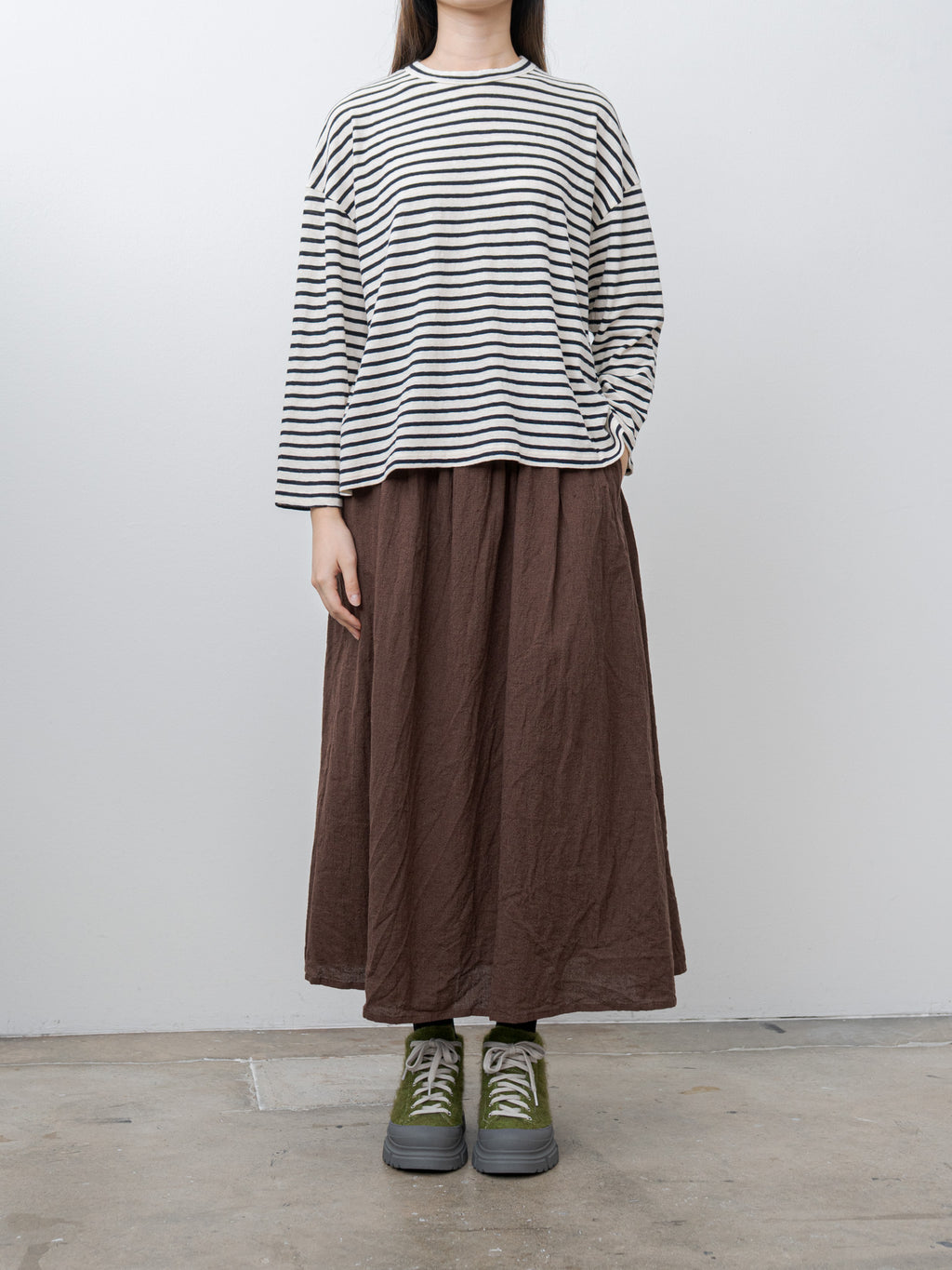 Stripe Pullover Tee - White/Navy