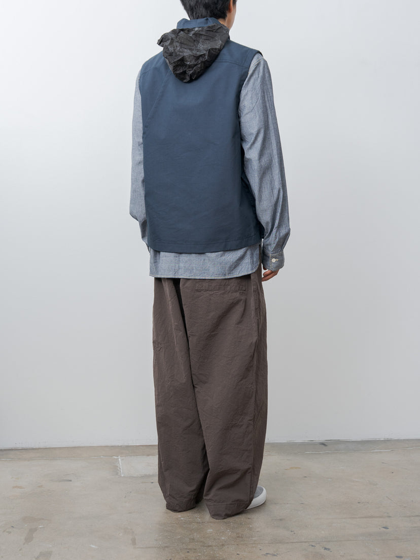Namu Shop - ts(s) Cotton Poly Hollow Yarn Light Gabardine Messenger Vest - Navy