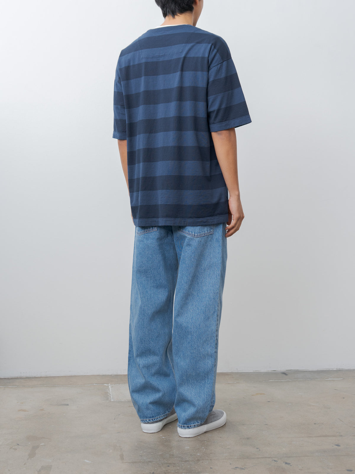 Namu Shop - ts(s) Garment Dye Stripe Baggy T-Shirt - Navy