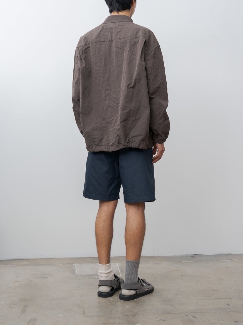 Namu Shop - ts(s) Cotton Poly Hollow Yarn Light Gabardine D-Ring Belted Shorts - Navy