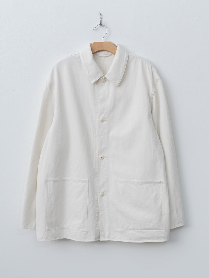 Cotton Drill Coverall Jacket - Ecru