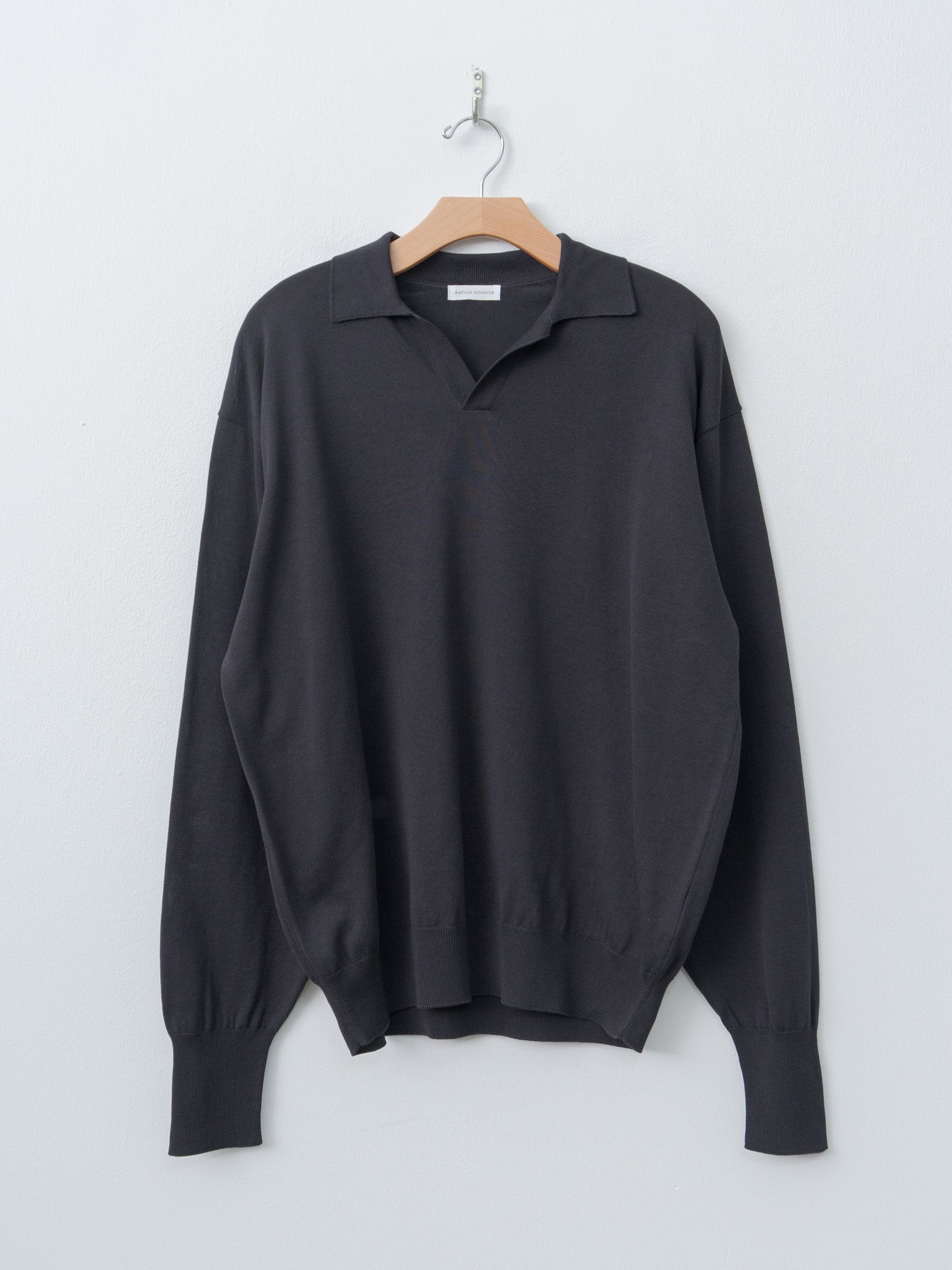 Namu Shop - Kaptain Sunshine Cotton Knit Skipper Shirt - Dark Navy