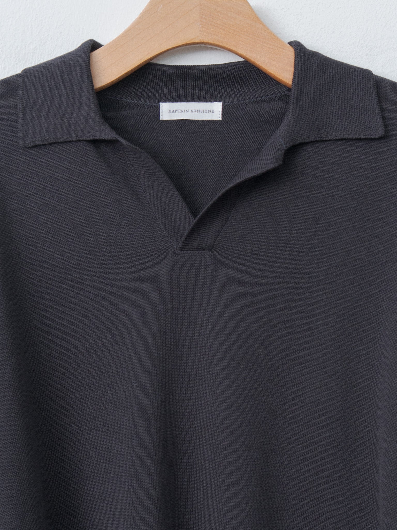 Namu Shop - Kaptain Sunshine Cotton Knit Skipper Shirt - Dark Navy