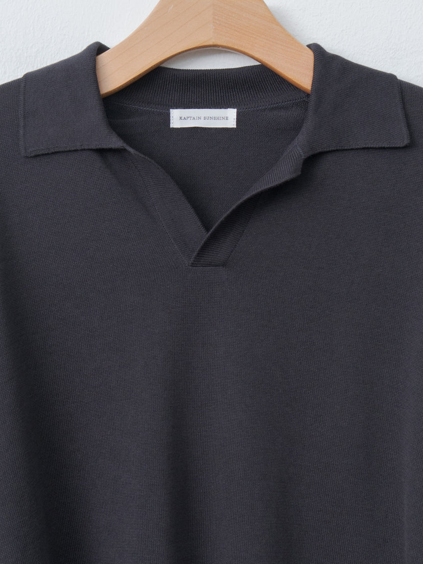 Namu Shop - Kaptain Sunshine Cotton Knit Skipper Shirt - Dark Navy