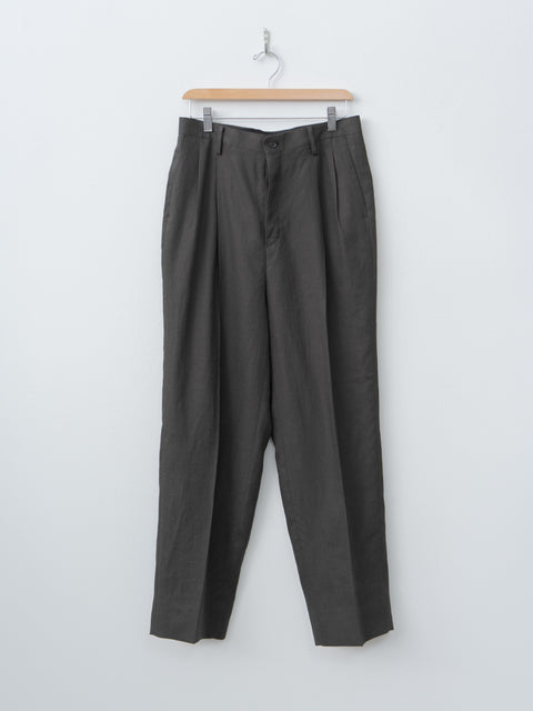 Namu Shop - Kaptain Sunshine Linen Silk Mesh Shoecut Slacks - Ink Black