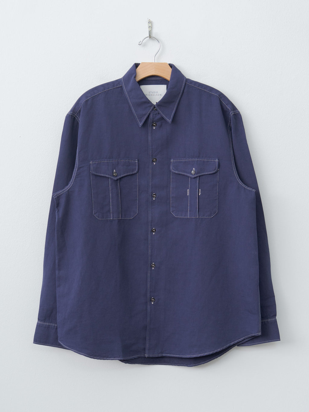 Namu Shop - Studio Nicholson LOURO Utility Pocket Shirt - Indigo
