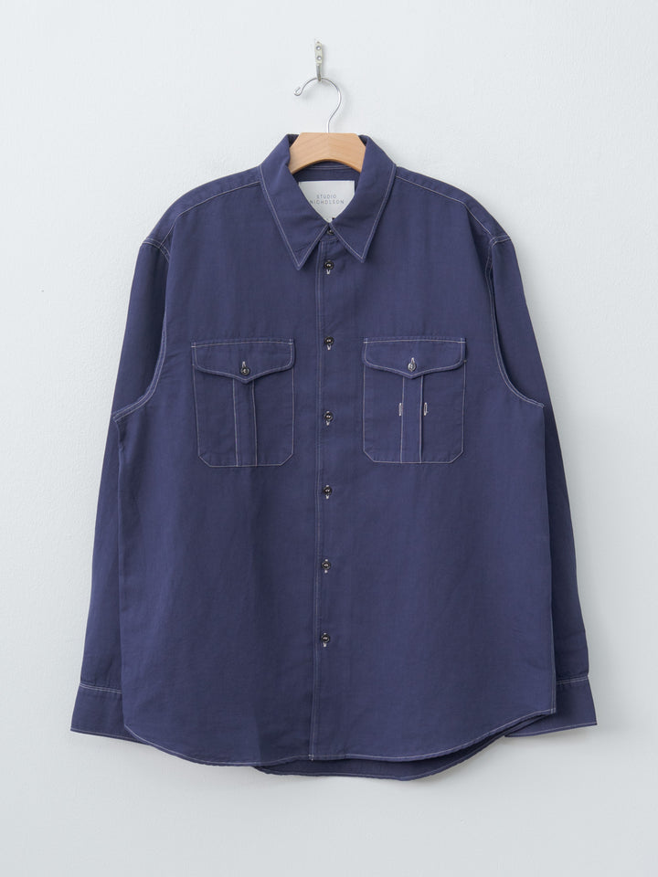 Namu Shop - Studio Nicholson LOURO Utility Pocket Shirt - Indigo