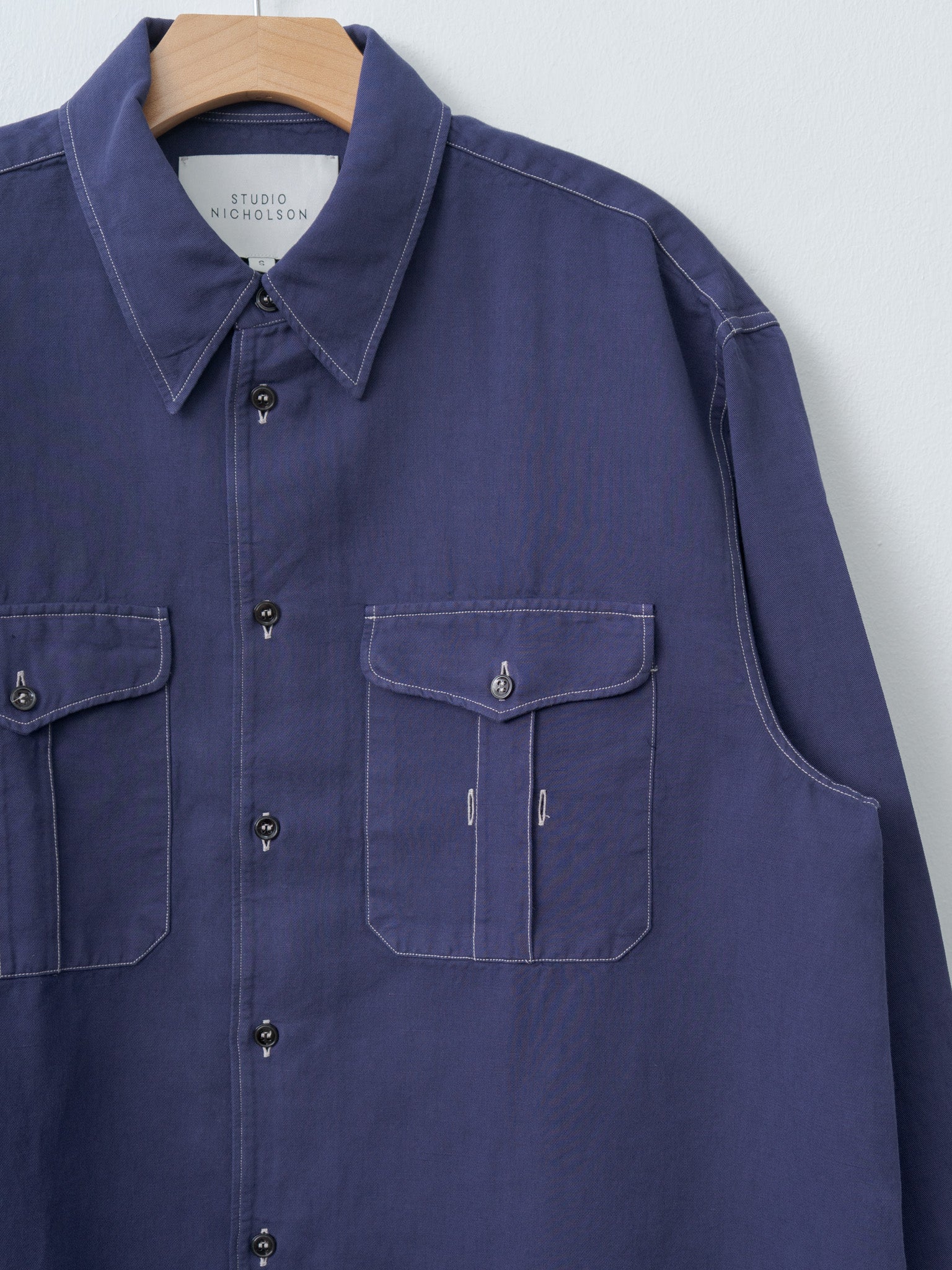 Namu Shop - Studio Nicholson LOURO Utility Pocket Shirt - Indigo