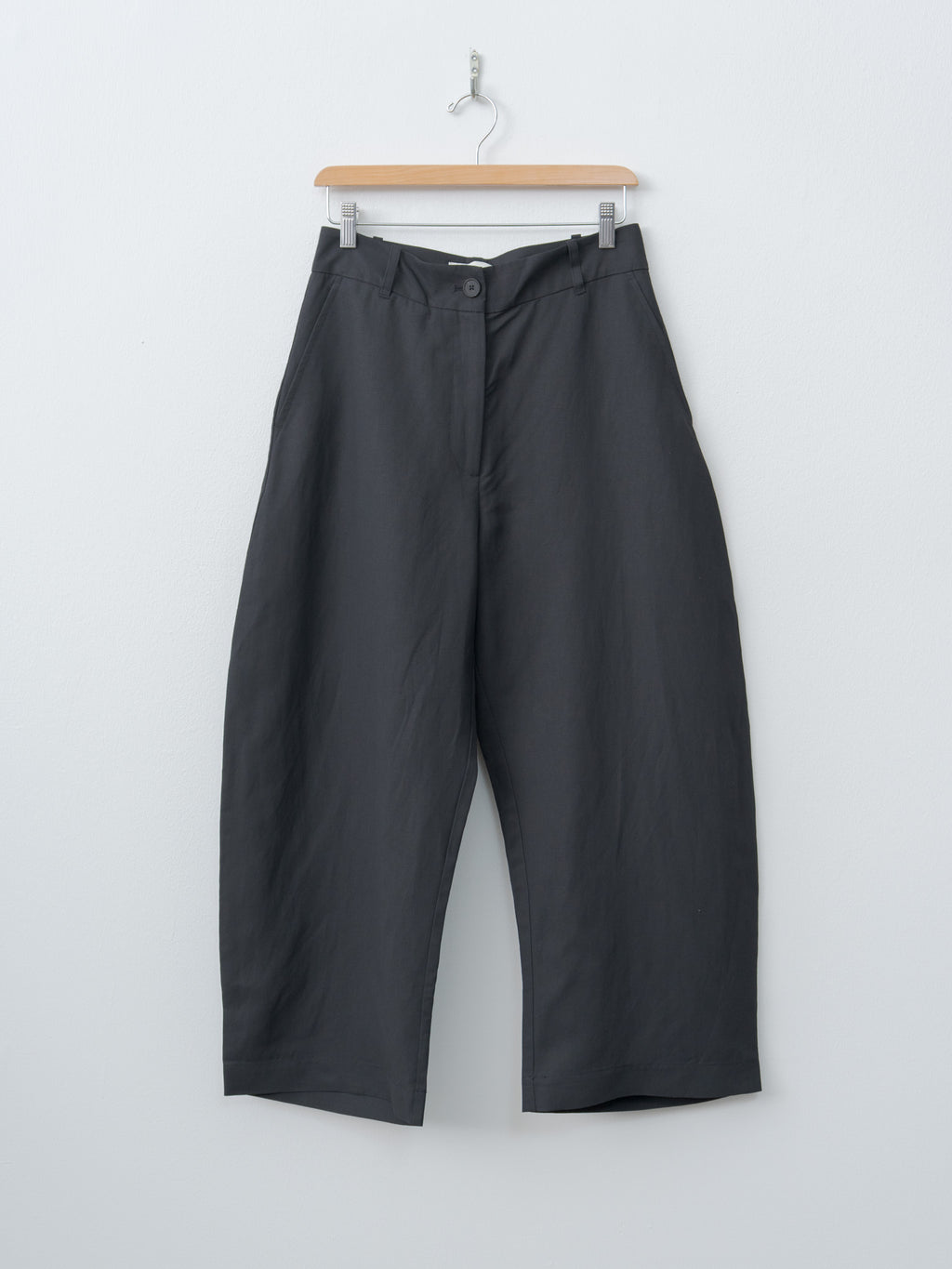 Namu Shop - Studio Nicholson CHALCO Wide Crop Pant - Black Grape