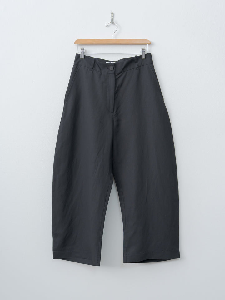 Namu Shop - Studio Nicholson CHALCO Wide Crop Pant - Black Grape