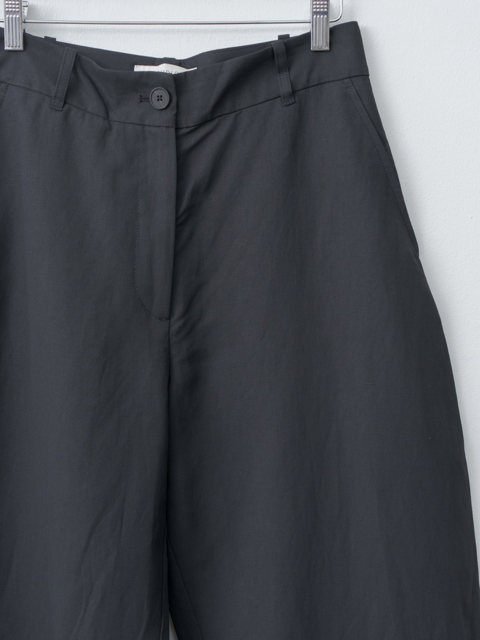 Namu Shop - Studio Nicholson CHALCO Wide Crop Pant - Black Grape