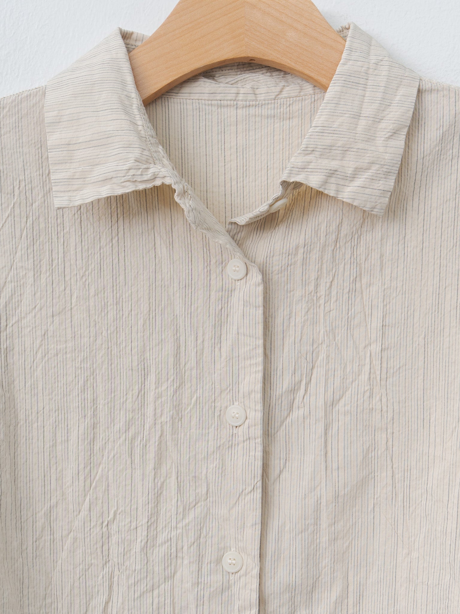 Waga LS Shirt WIND STRIPE - Nat Stripe