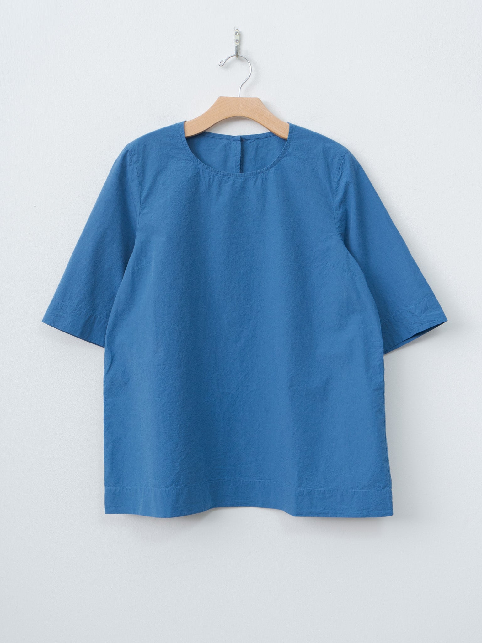 Simple Top CHALK POPLIN - Medium Blue