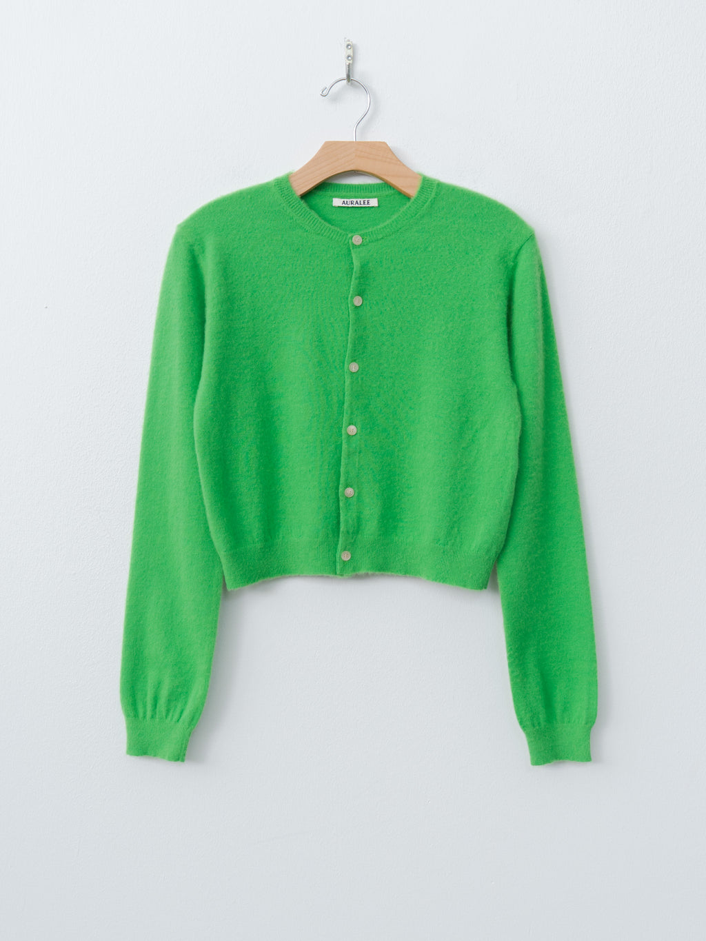Namu Shop - Auralee Brushed Cashmere Cotton Knit Cardigan - Green