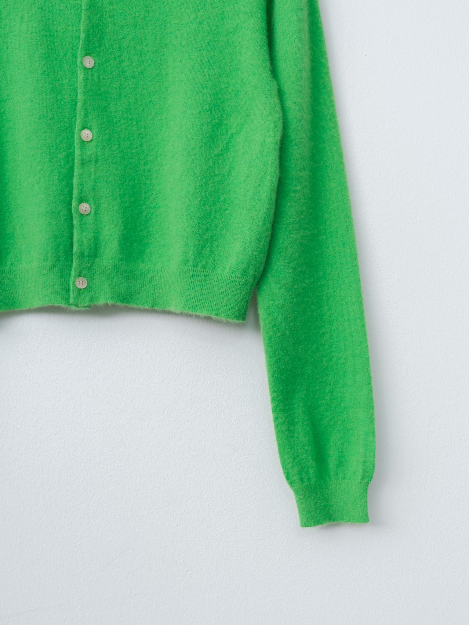 Namu Shop - Auralee Brushed Cashmere Cotton Knit Cardigan - Green