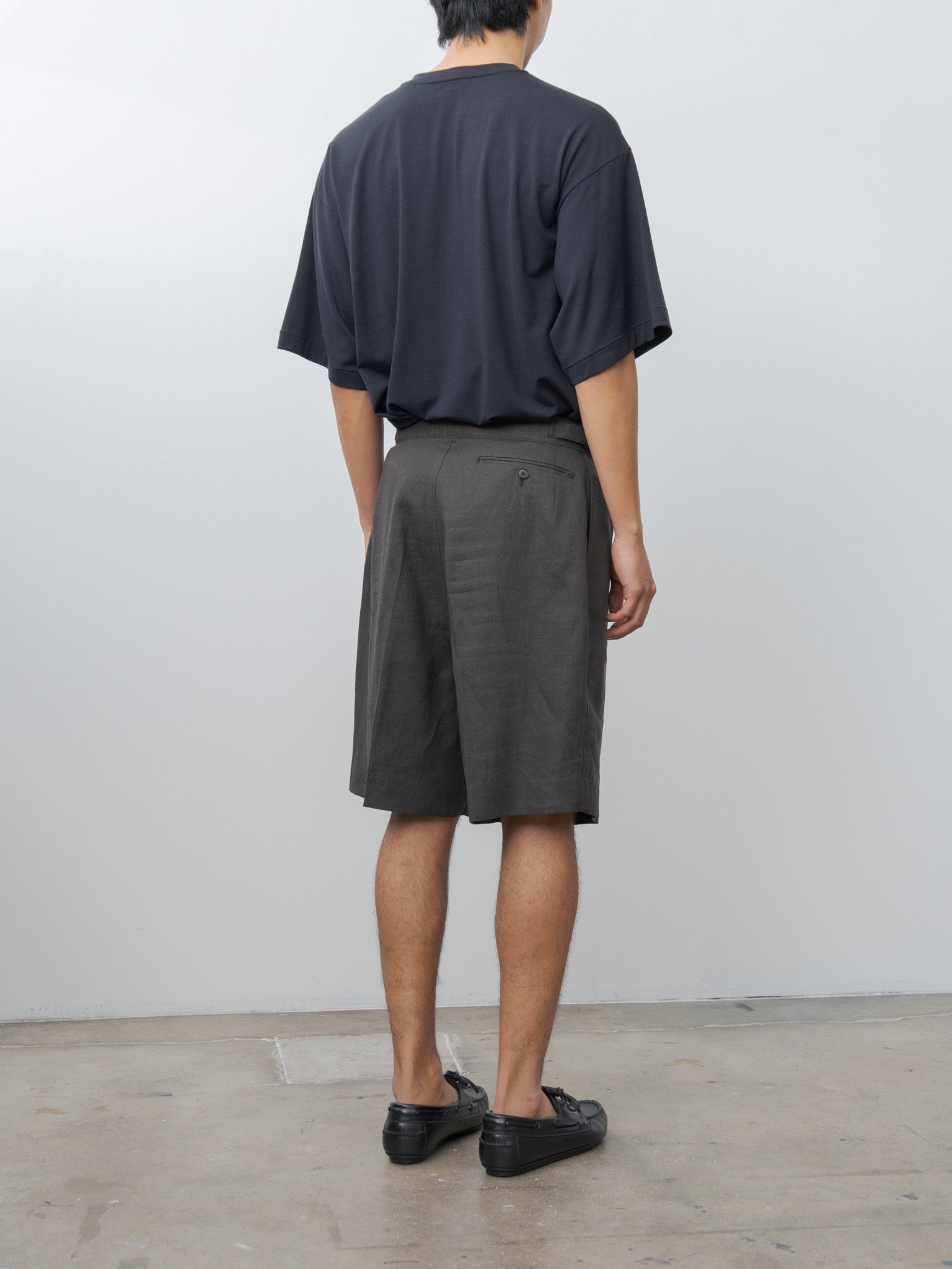 Namu Shop - Kaptain Sunshine Linen Silk Mesh Gurkha Shorts - Ink Black