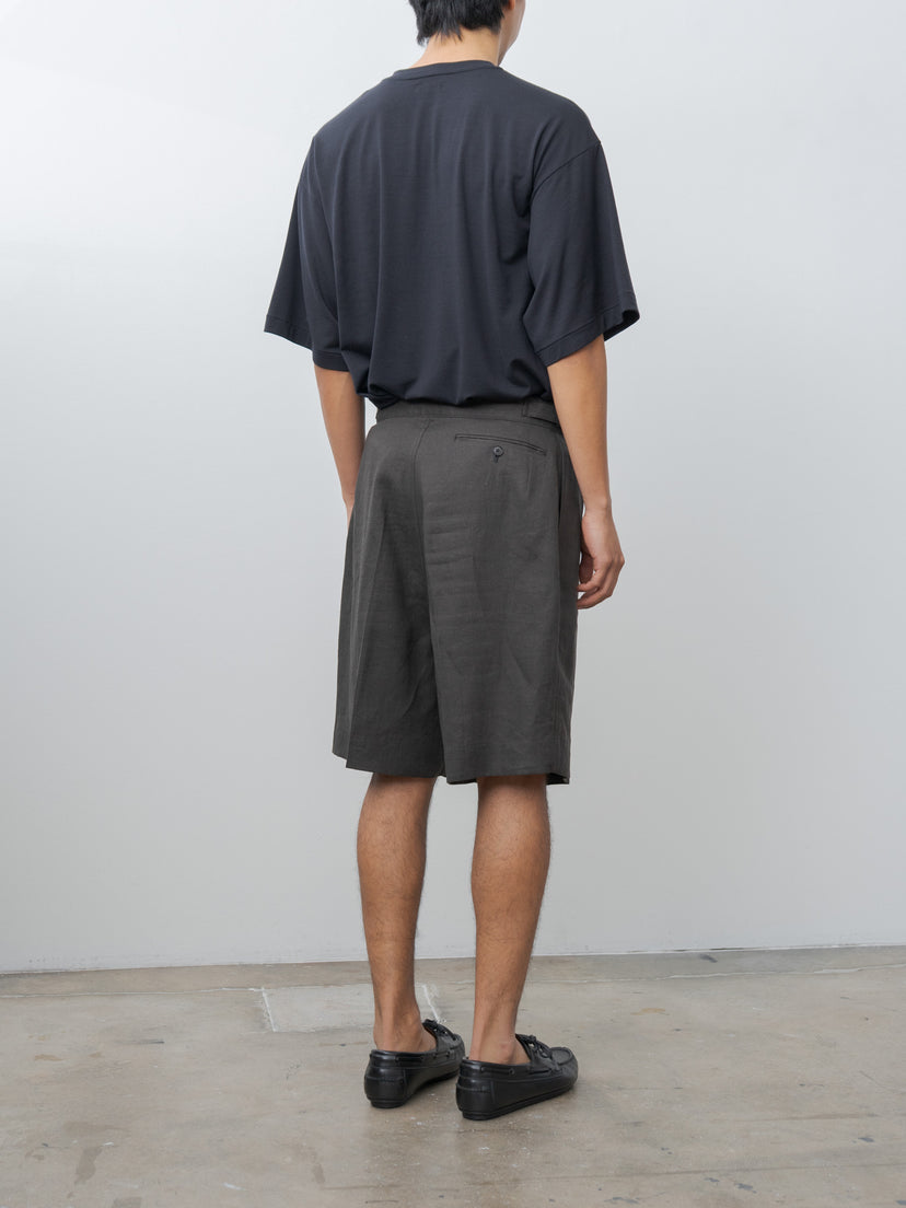 Namu Shop - Kaptain Sunshine Linen Silk Mesh Gurkha Shorts - Ink Black