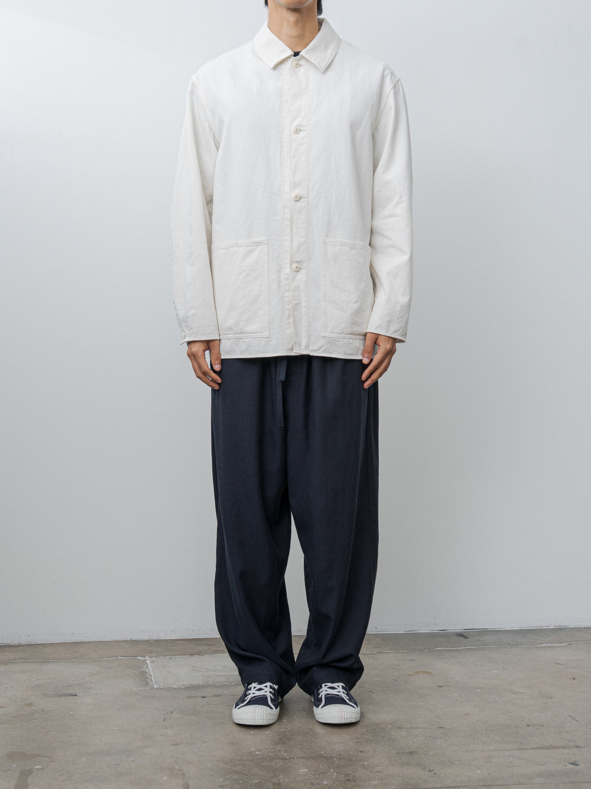 Namu Shop - Kaptain Sunshine Cotton Drill Coverall Jacket - Ecru