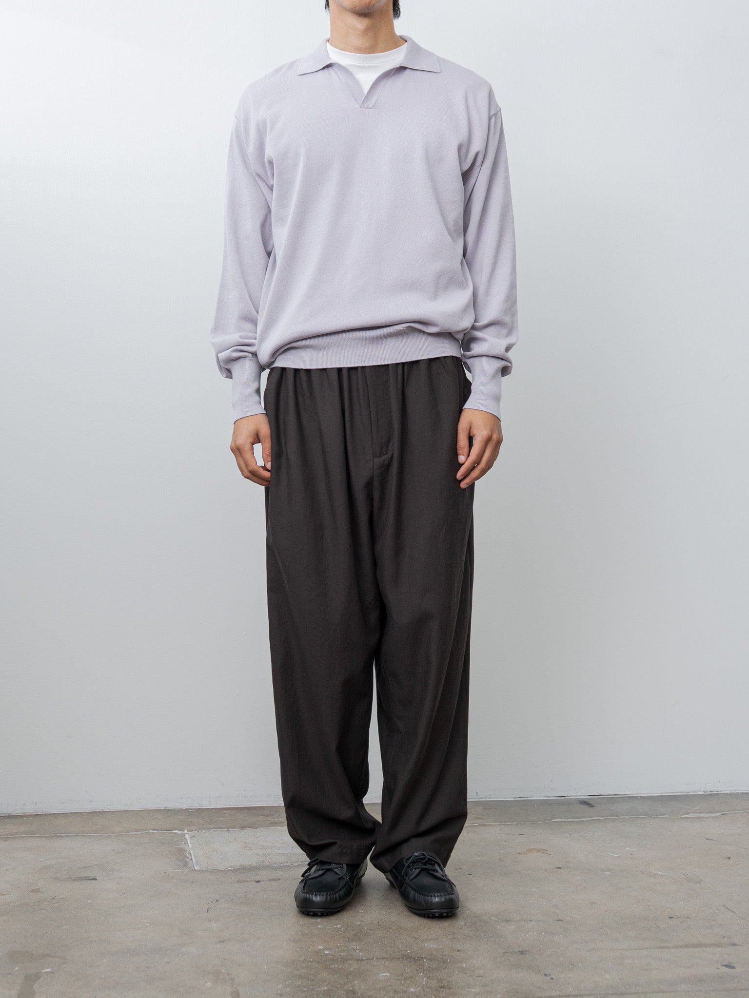 Namu Shop - Kaptain Sunshine Cotton Knit Skipper Shirt - Lilac