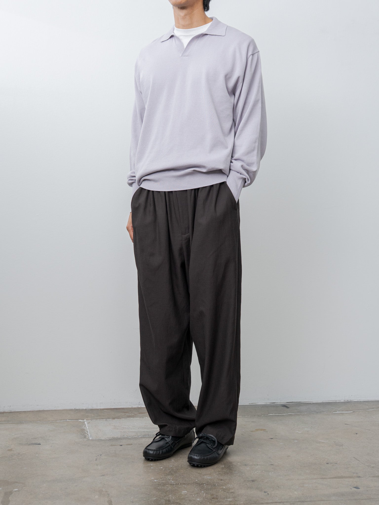 Namu Shop - Kaptain Sunshine Cotton Knit Skipper Shirt - Lilac