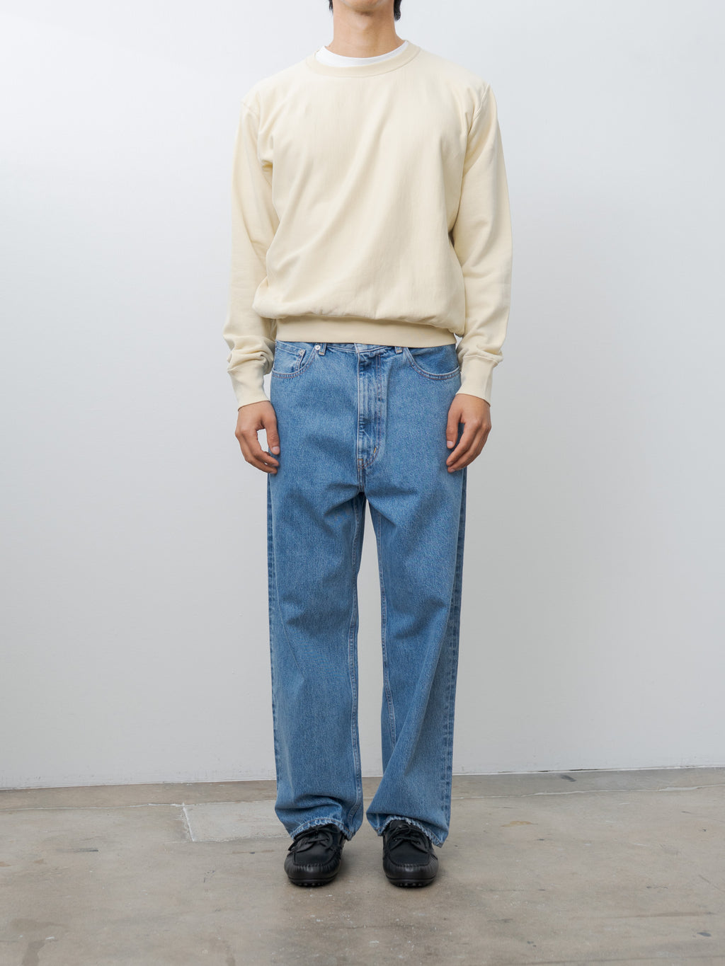 Namu Shop - Auralee Elastic High Gauge Sweat P/O - Ivory Beige