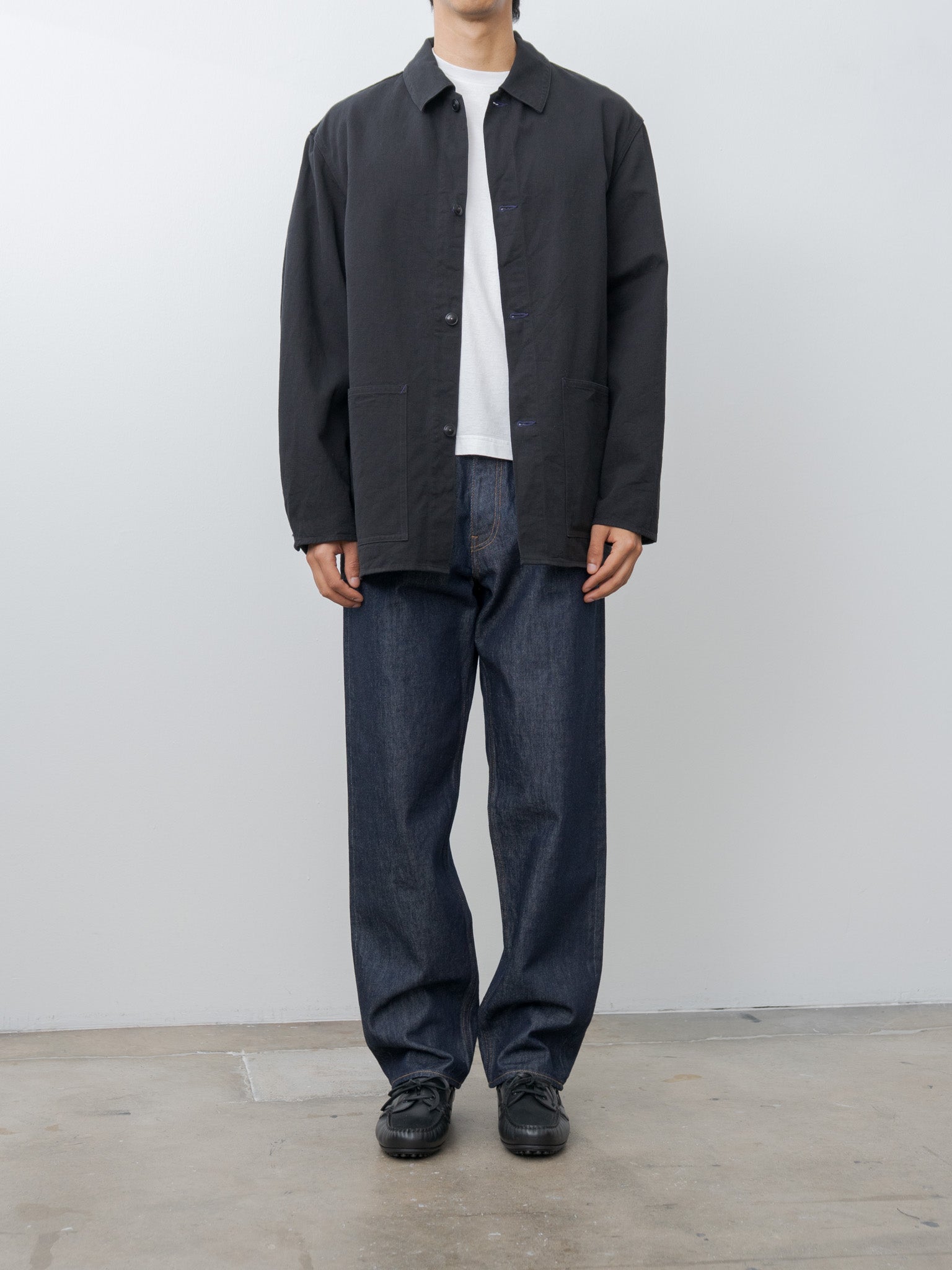 Cotton Drill Coverall Jacket - Black