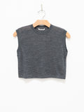 Namu Shop - Auralee Super Soft Wool Sheer Jersey Short Sleeveless - Charcoal