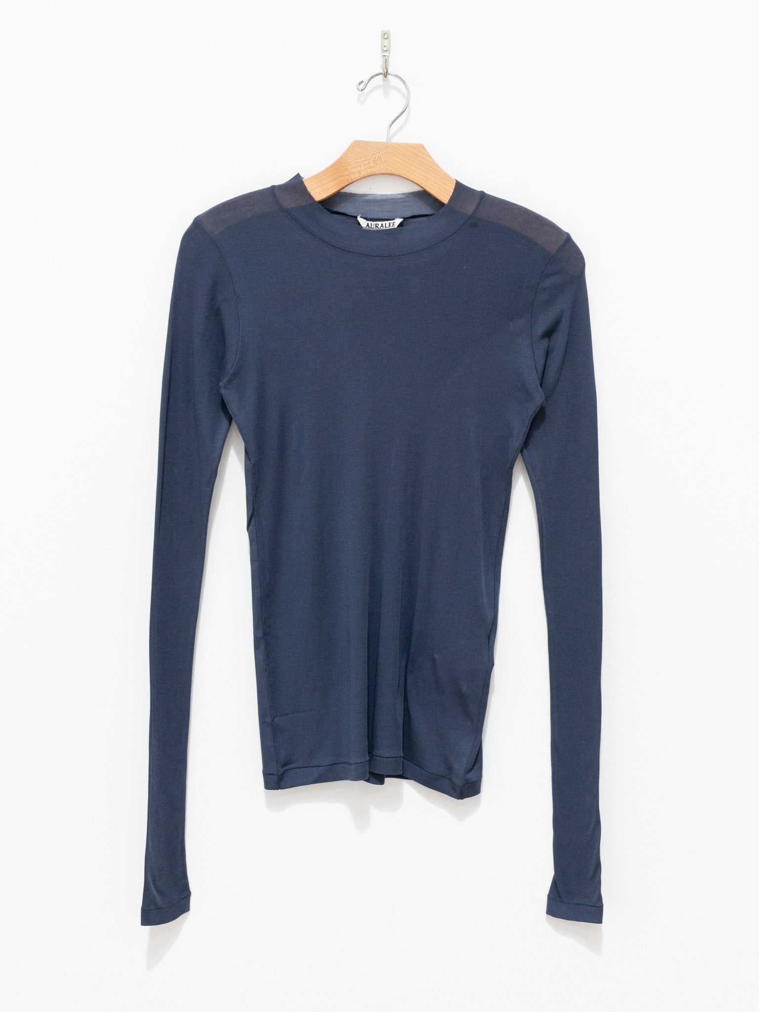 Namu Shop - Auralee High Gauge Sheer Rib L/S Tee - Navy
