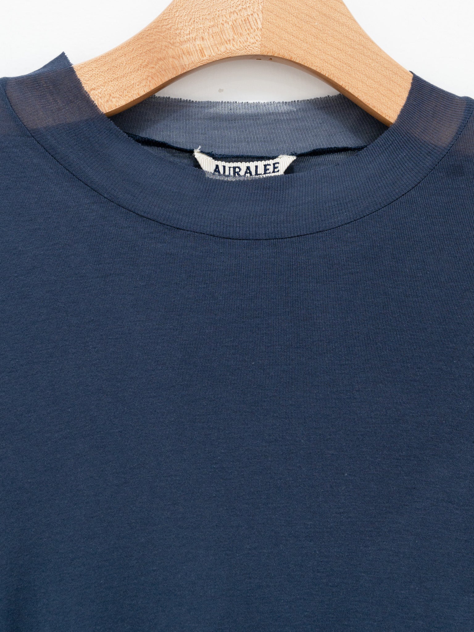 Namu Shop - Auralee High Gauge Sheer Rib L/S Tee - Navy