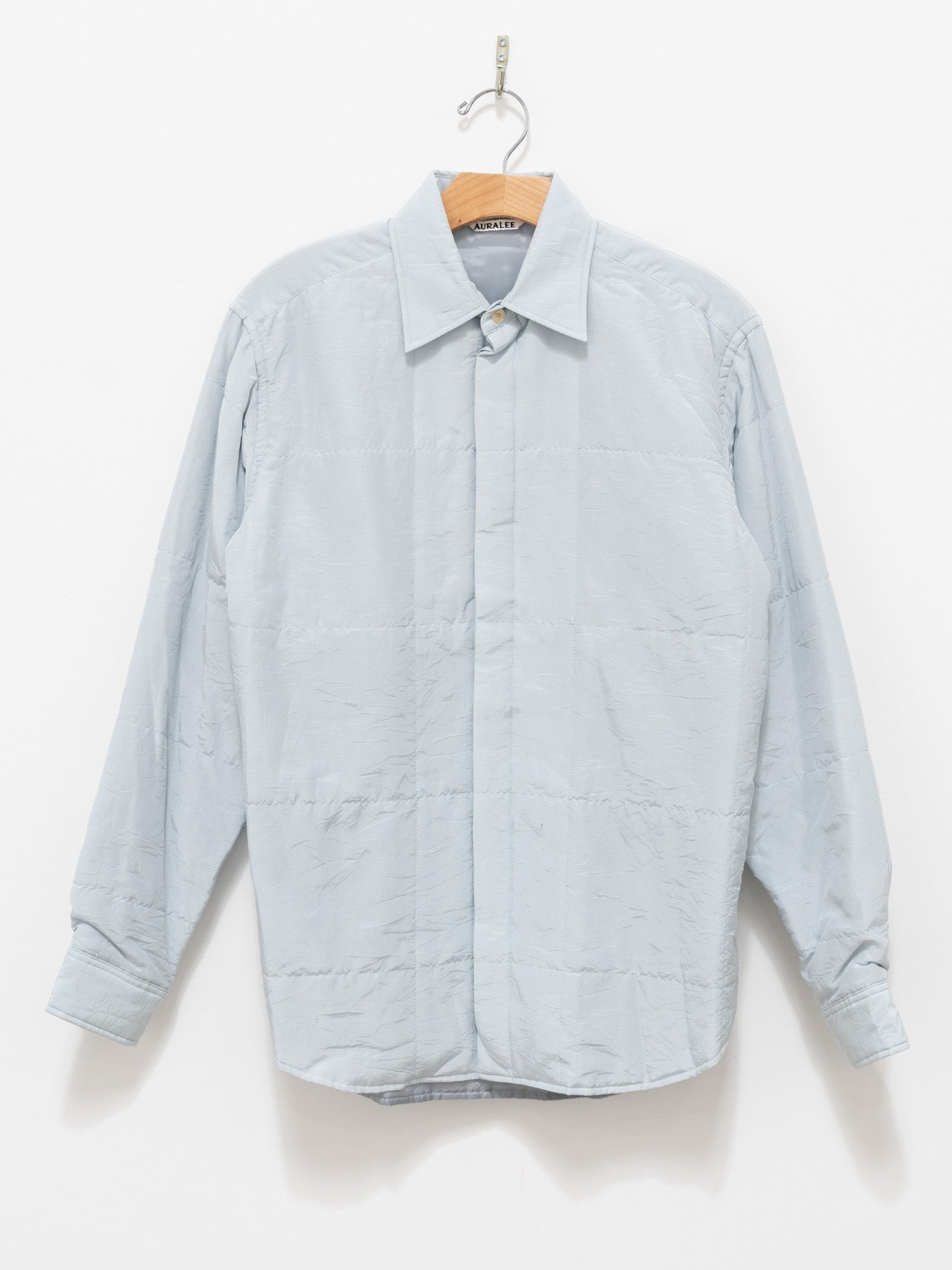 Namu Shop - Auralee Quilted Light Silk Cotton Shirt - Light Blue