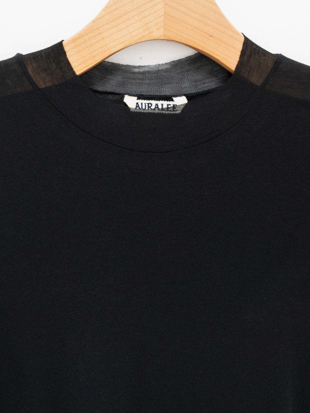 Namu Shop - Auralee High Gauge Sheer Rib L/S Tee - Black