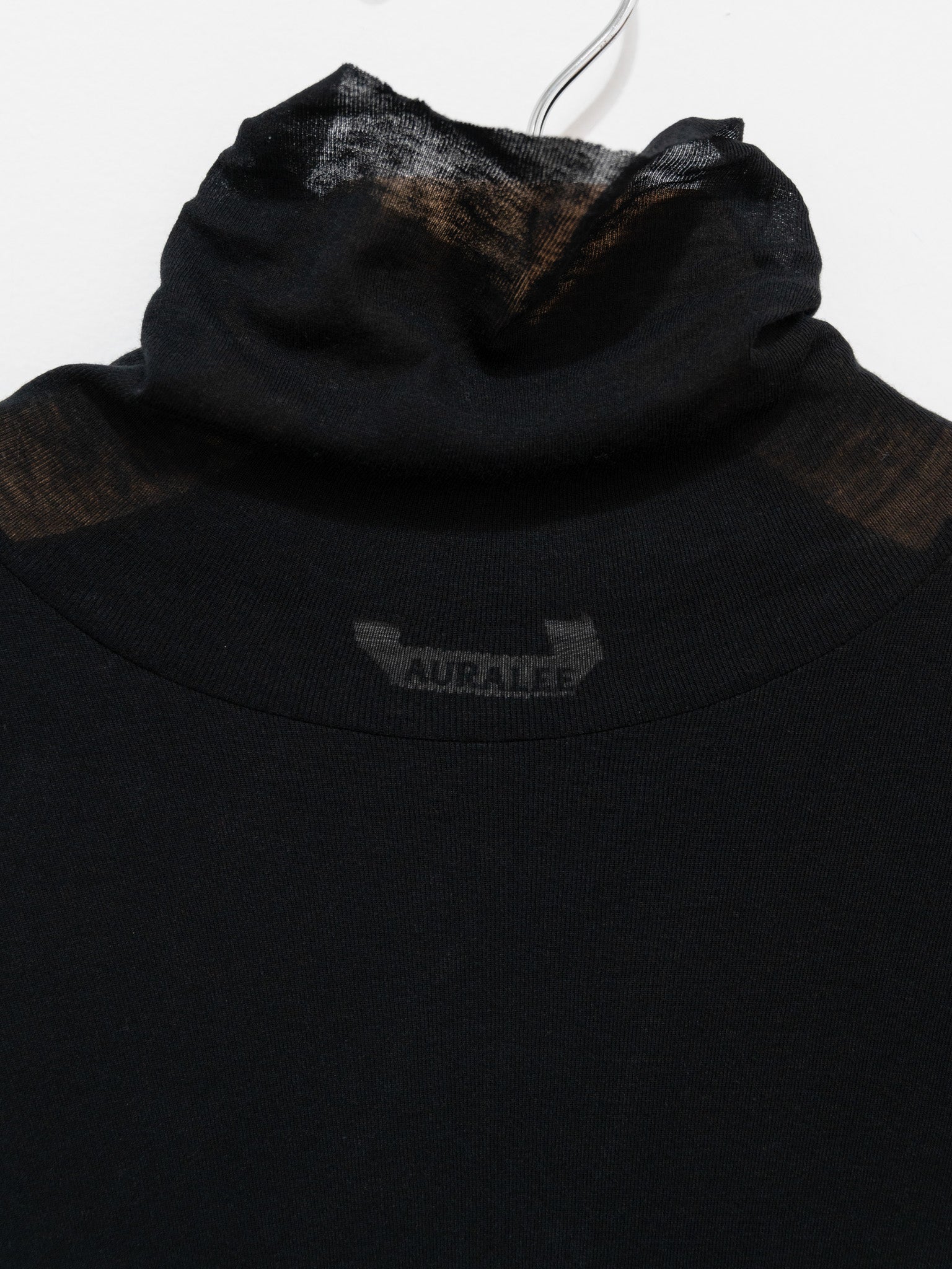 Namu Shop - Auralee High Gauge Sheer Rib Turtleneck - Black