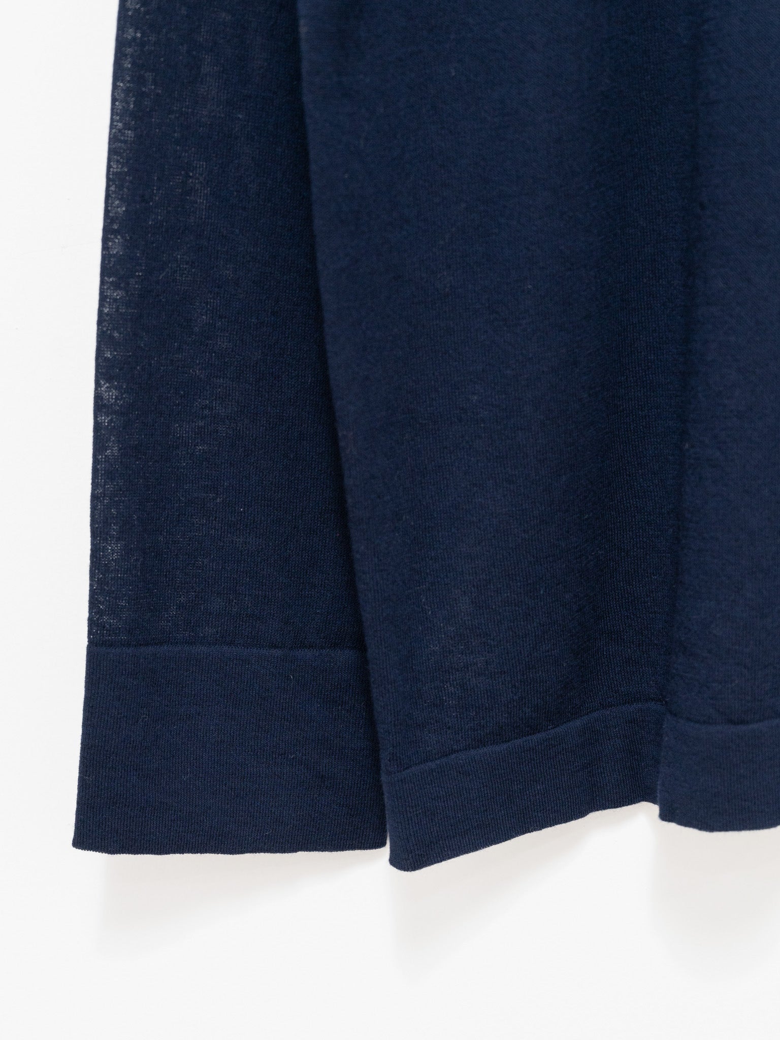 Namu Shop - Studio Nicholson Zuka Fine Crepe Cotton L/S Crewneck - Darkest Navy