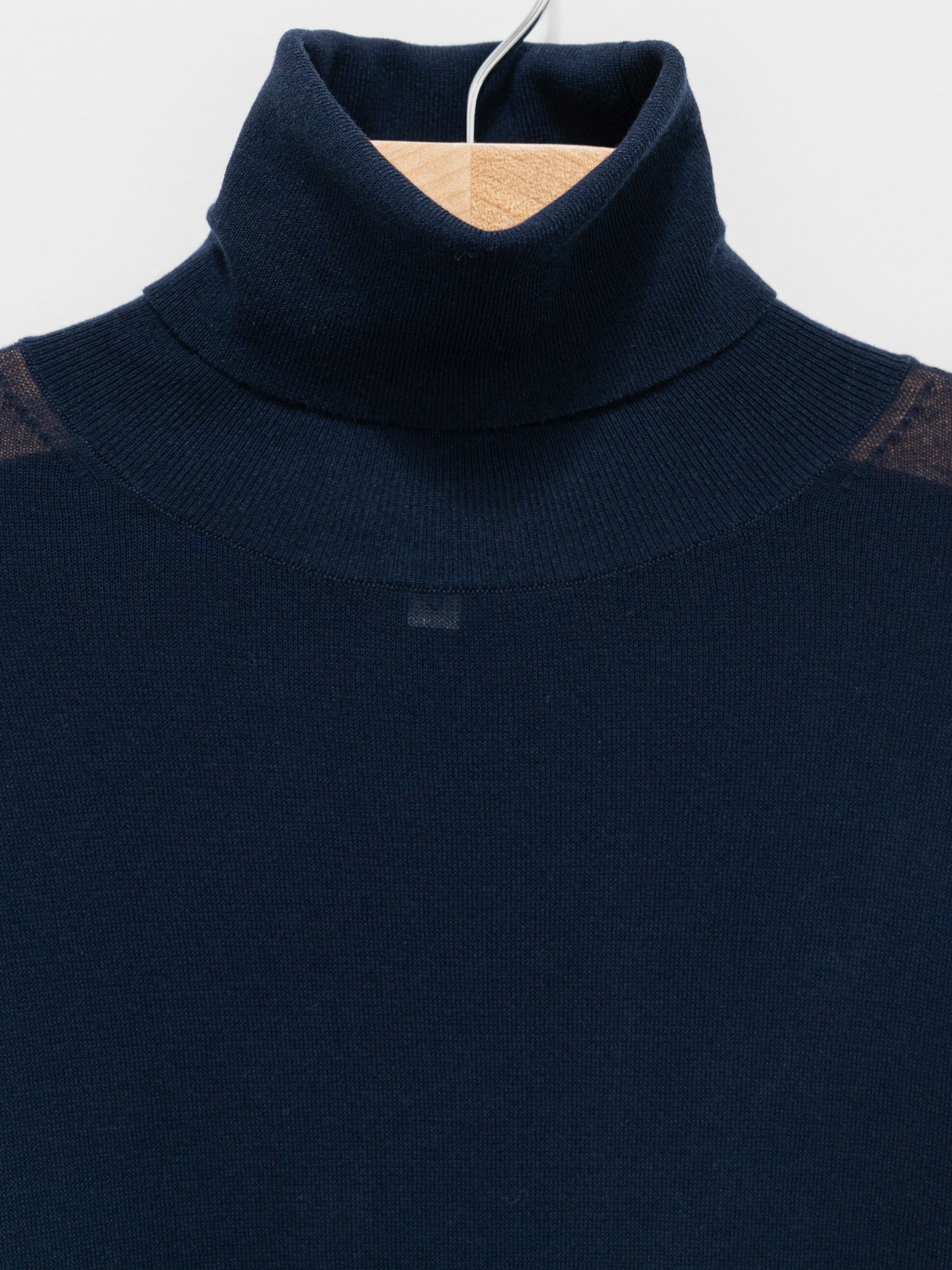 Namu Shop - Studio Nicholson Nilo Fine Crepe Cotton Turtleneck Tee - Darkest Navy