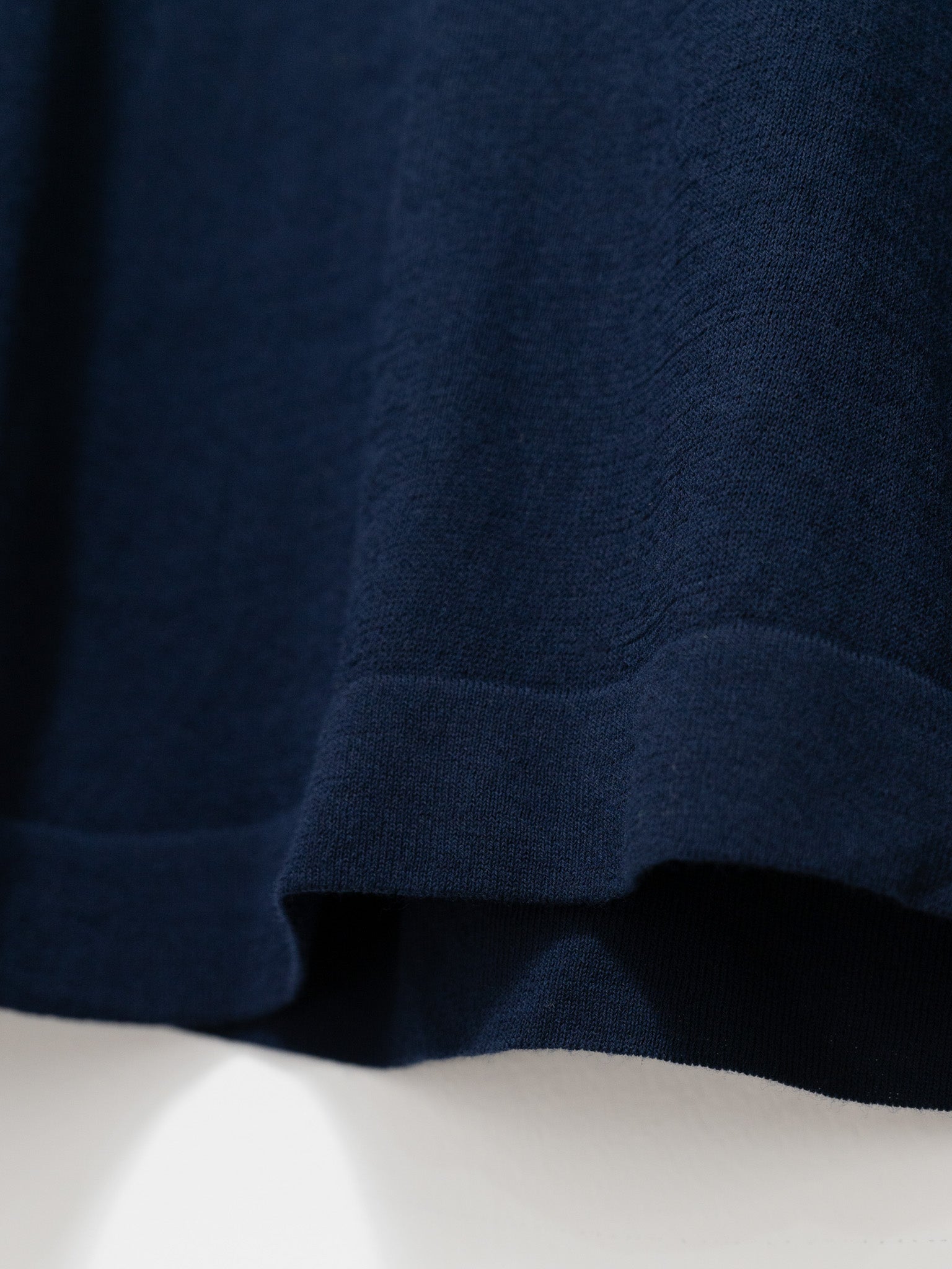 Namu Shop - Studio Nicholson Nilo Fine Crepe Cotton Turtleneck Tee - Darkest Navy