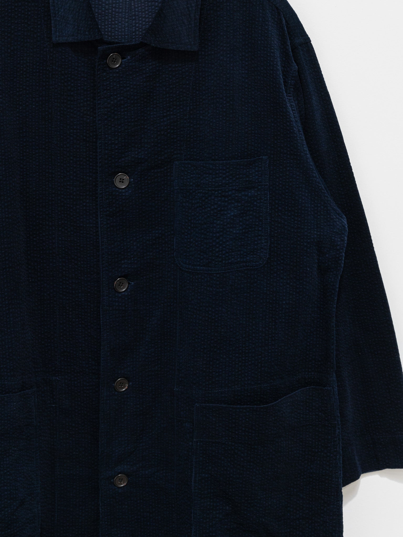 Namu Shop - ts(s) Cotton Ripple Corduroy Shirt Coat - Navy