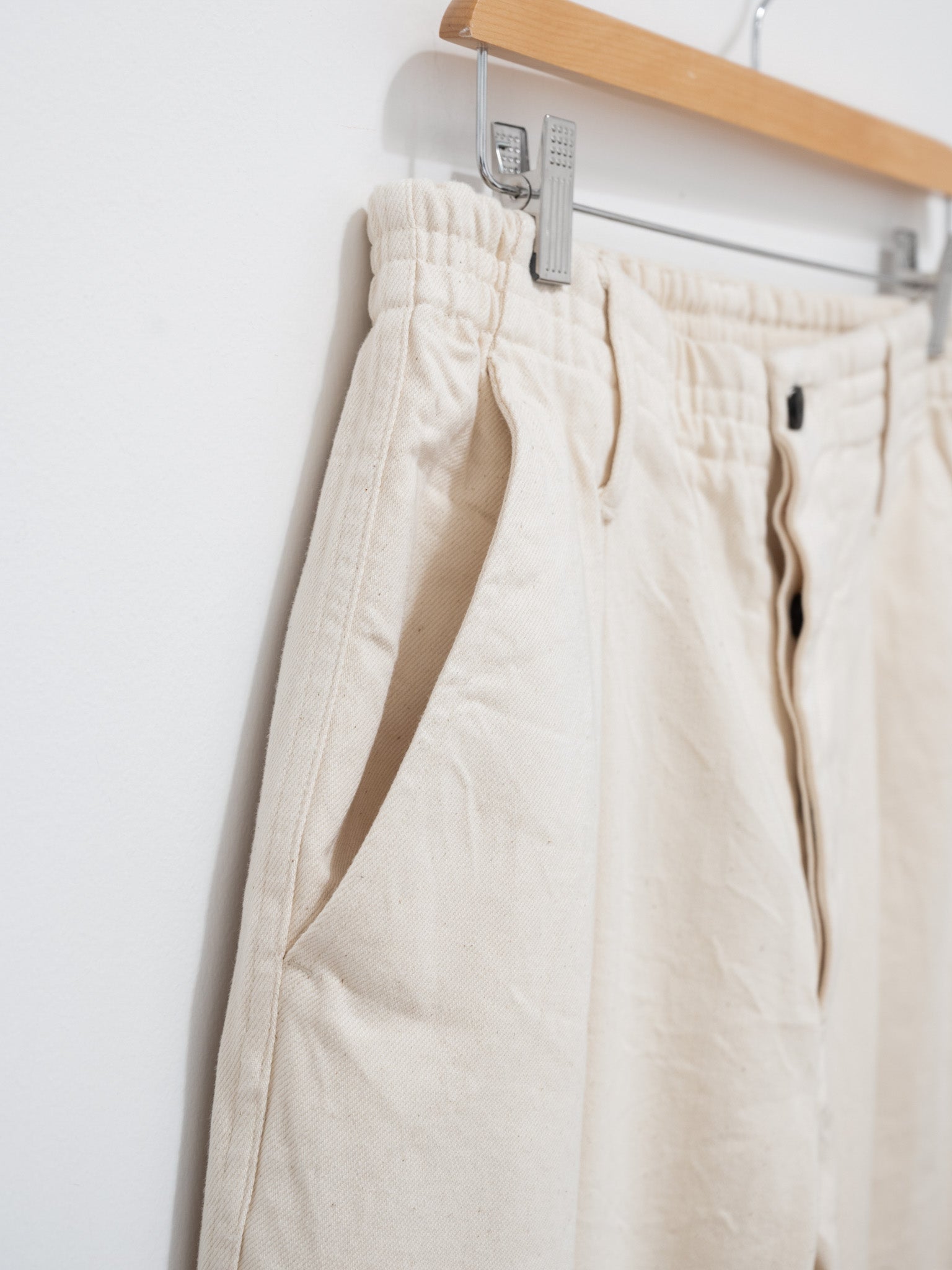 Namu Shop - Document Cotton Denim Easy Pants - Off White